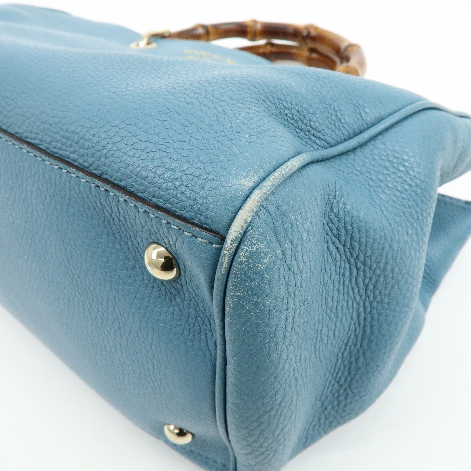 GUCCI Bamboo Leather Shopper Medium 2Way Bag Shoulder Bag 323660