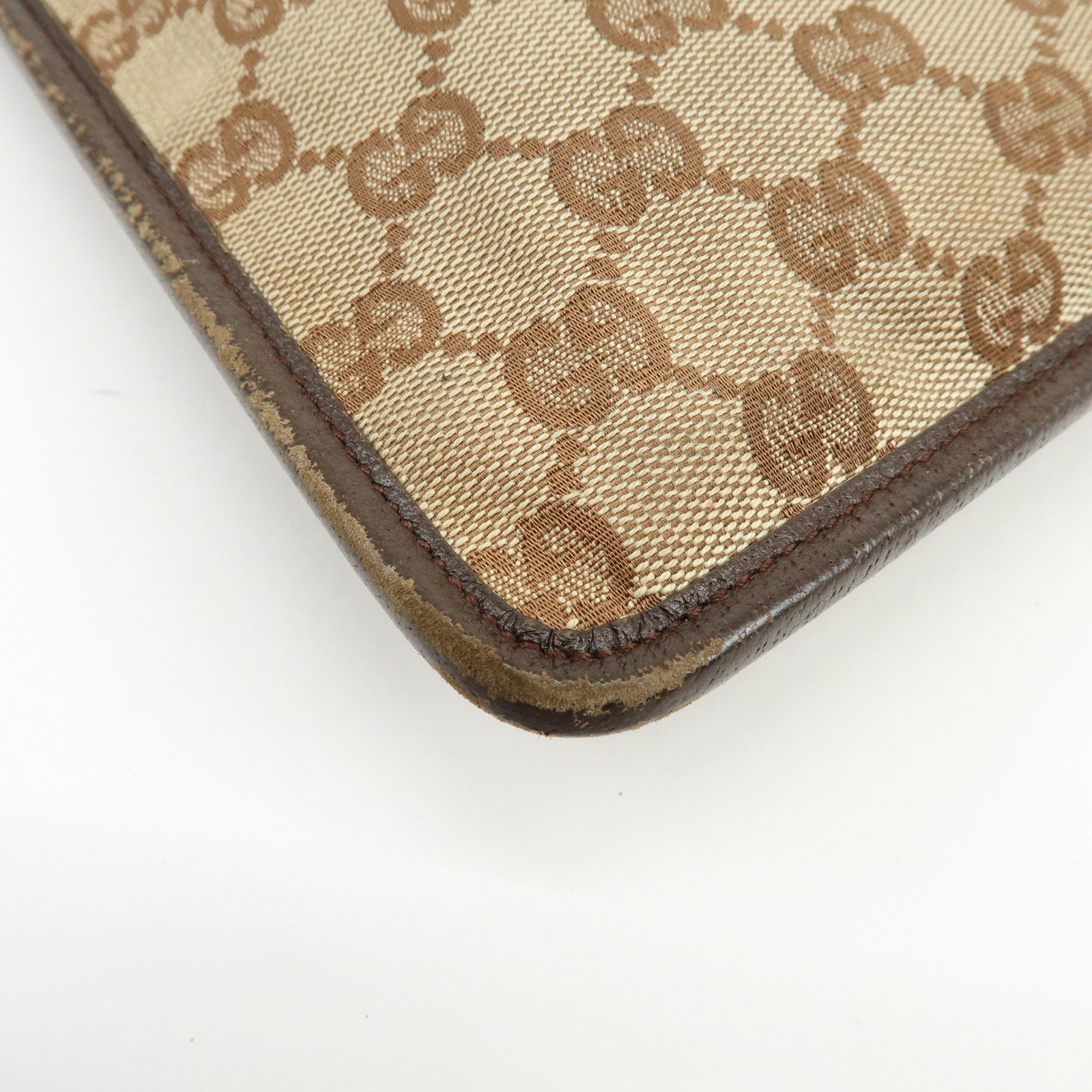 GUCCI Sherry GG Canvas Leather Shoulder Crossbody Bag Brown 27639