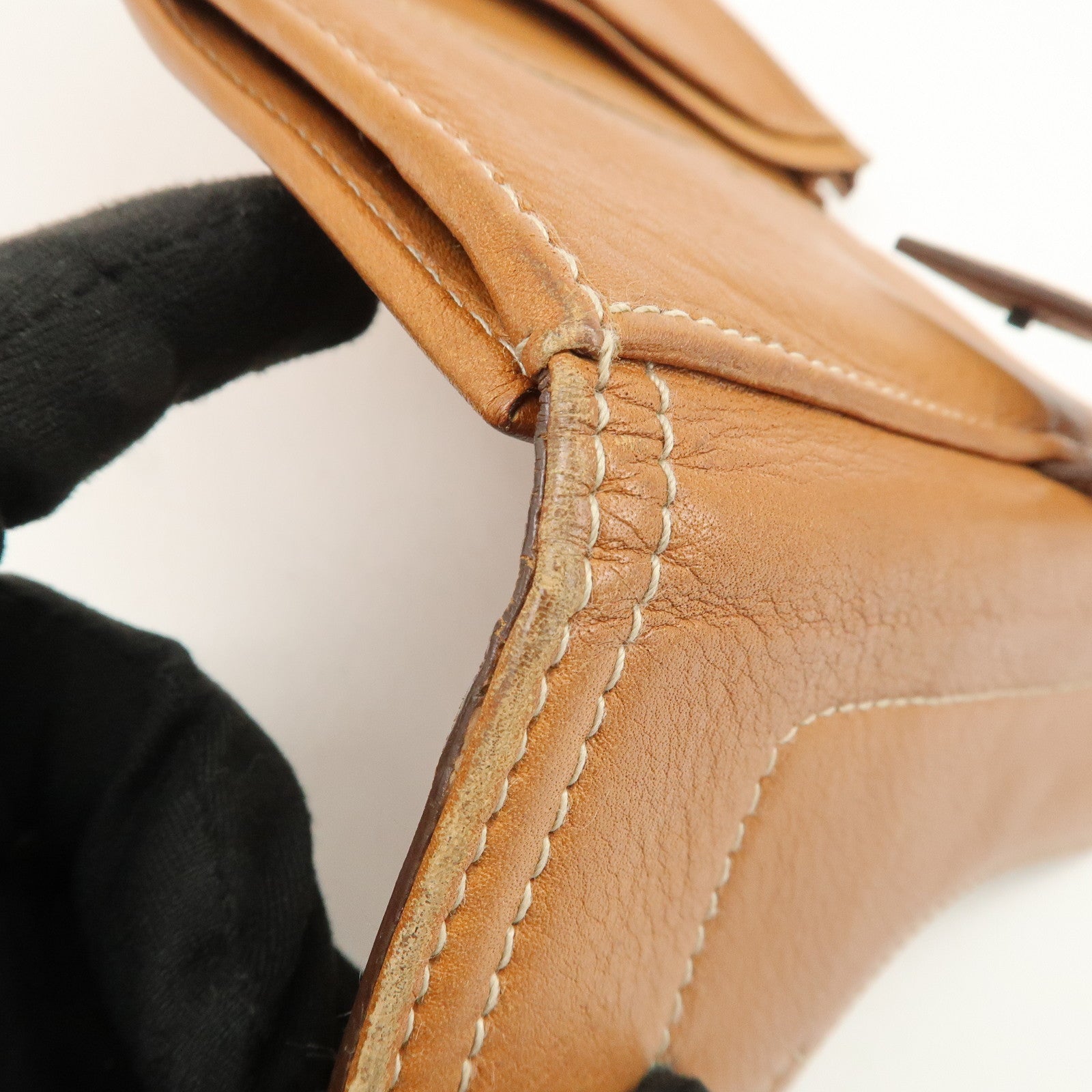 Christian Dior Leather Saddle Long Bi-fold Wallet Brown