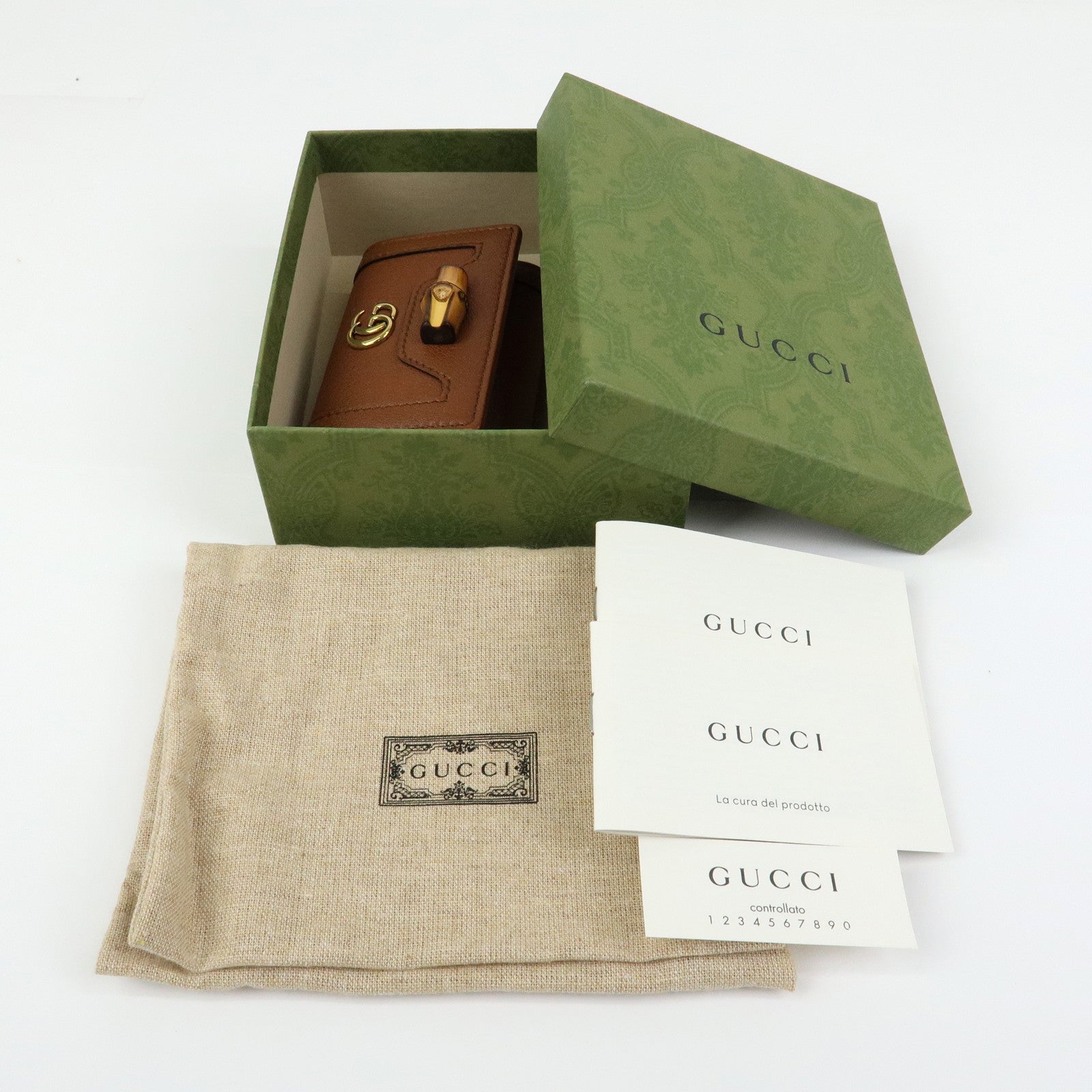 GUCCI GG Marmont Bamboo 6 Key Rings Key Case Brown 658636
