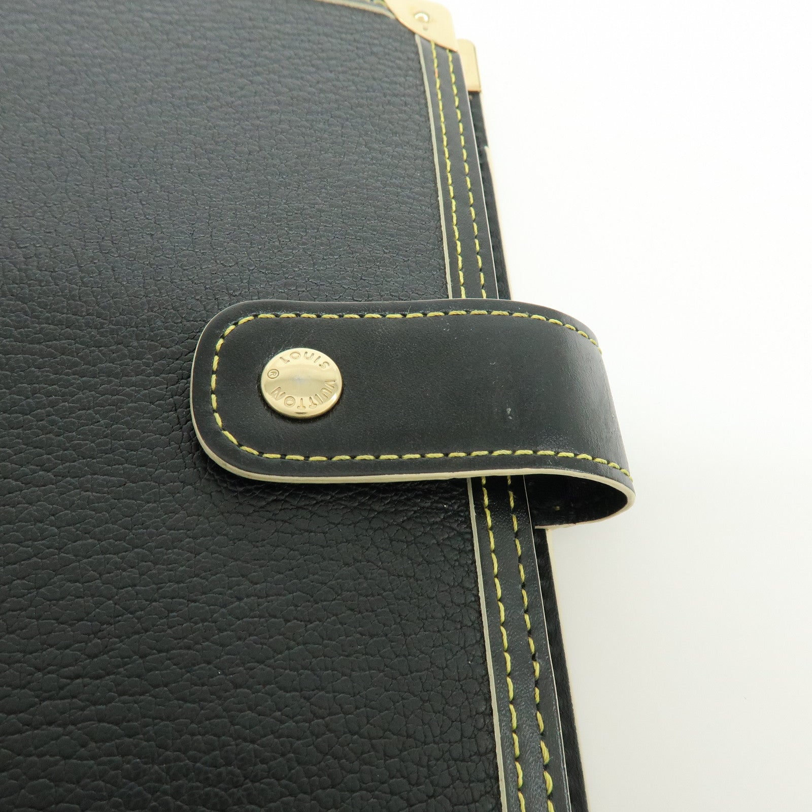 Louis Vuitton Suhari Leather Agenda MM Planner Cover Noir R20884