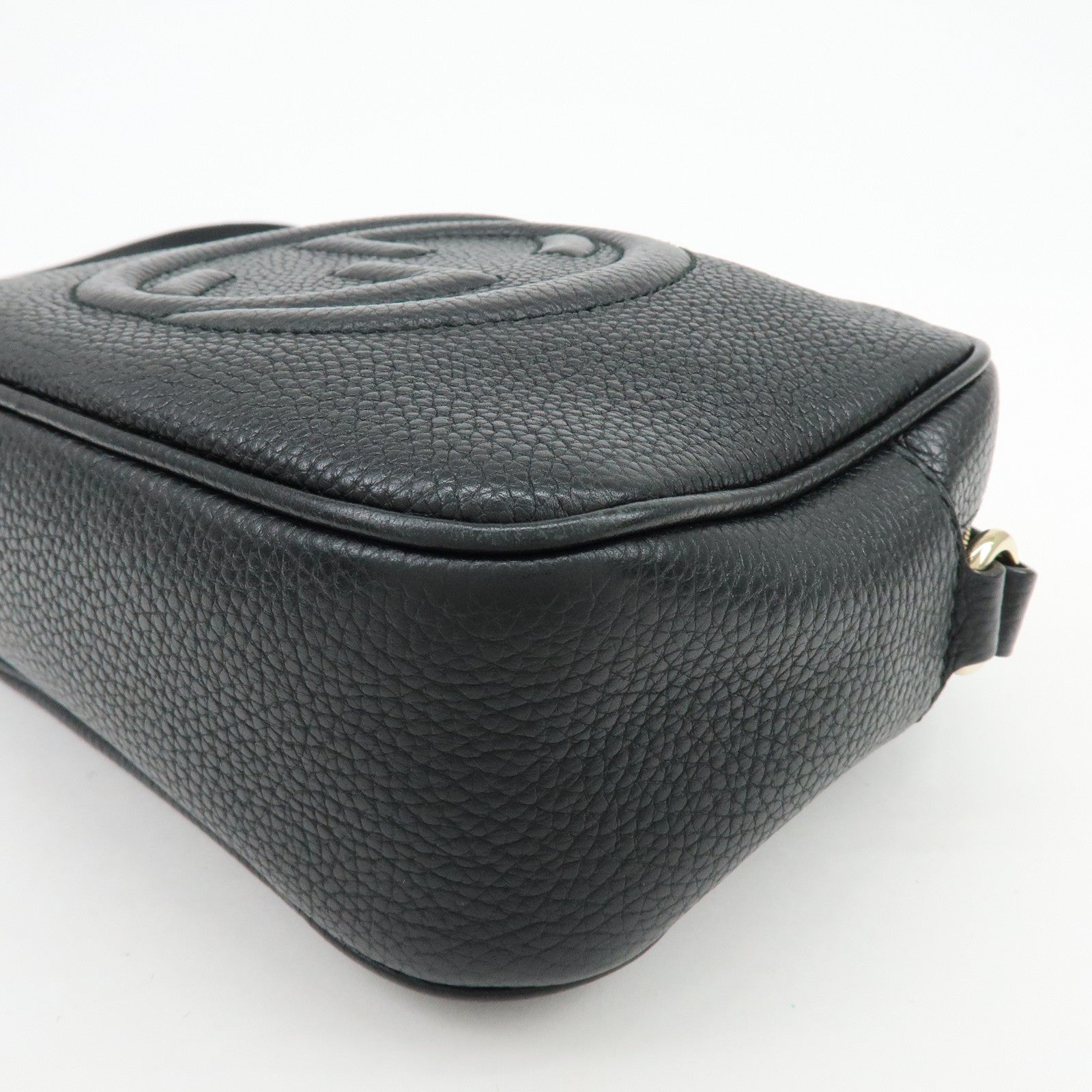 GUCCI SOHO Leather Shoulder Crossbody Bag Black 308364
