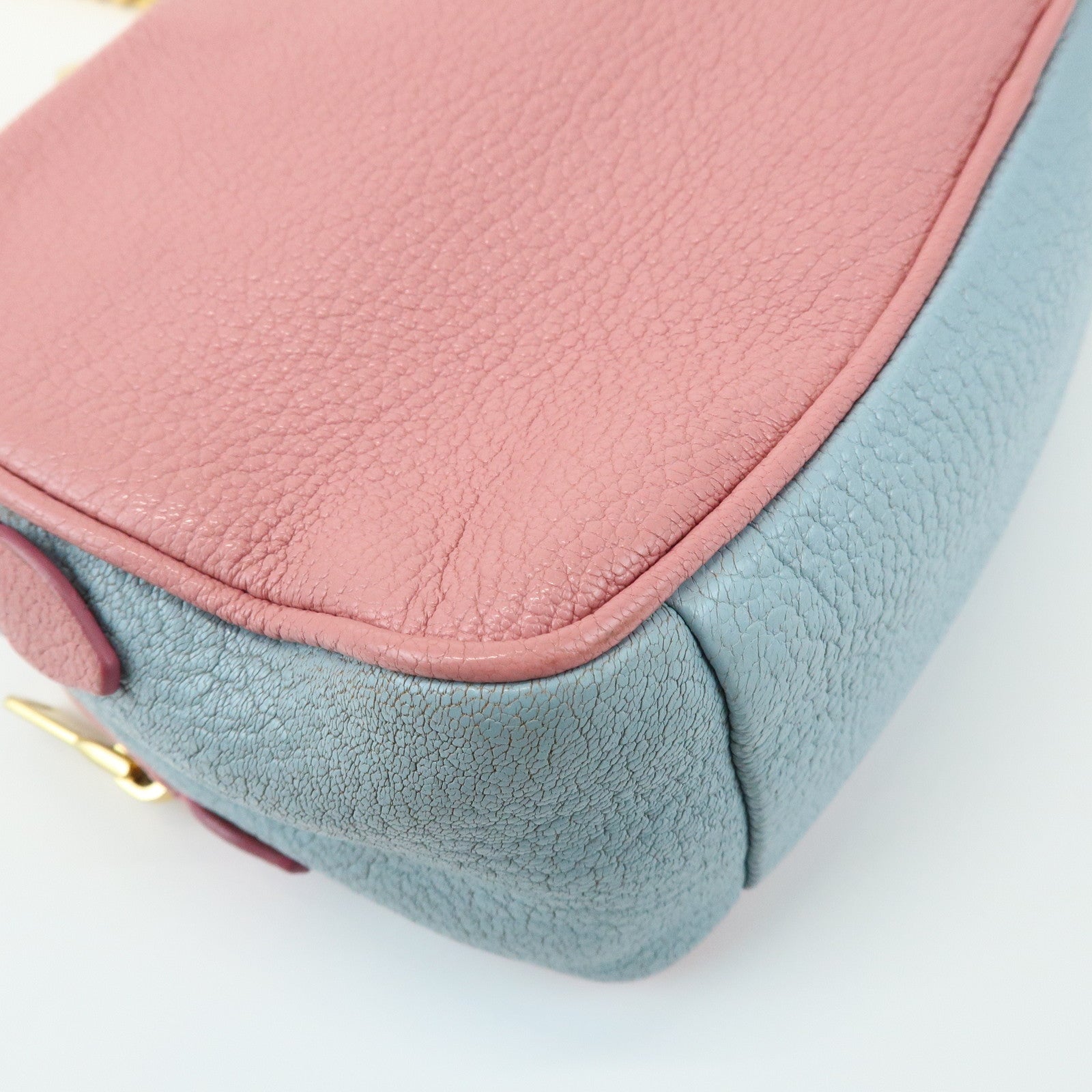 MIU MIU Camera Bag Chain Shoulder Bag Pink Light Blue