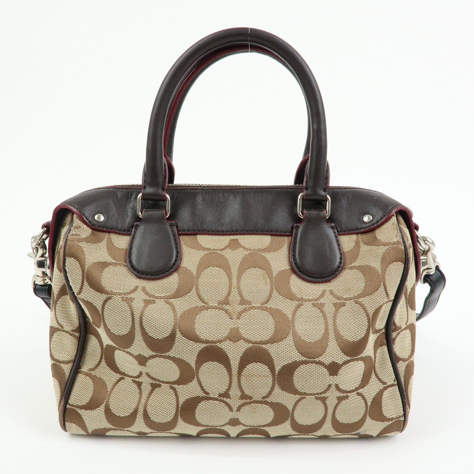 COACH Set of 3 Canvas Leather 2Way Shoulder Bag Pouch Brown Black