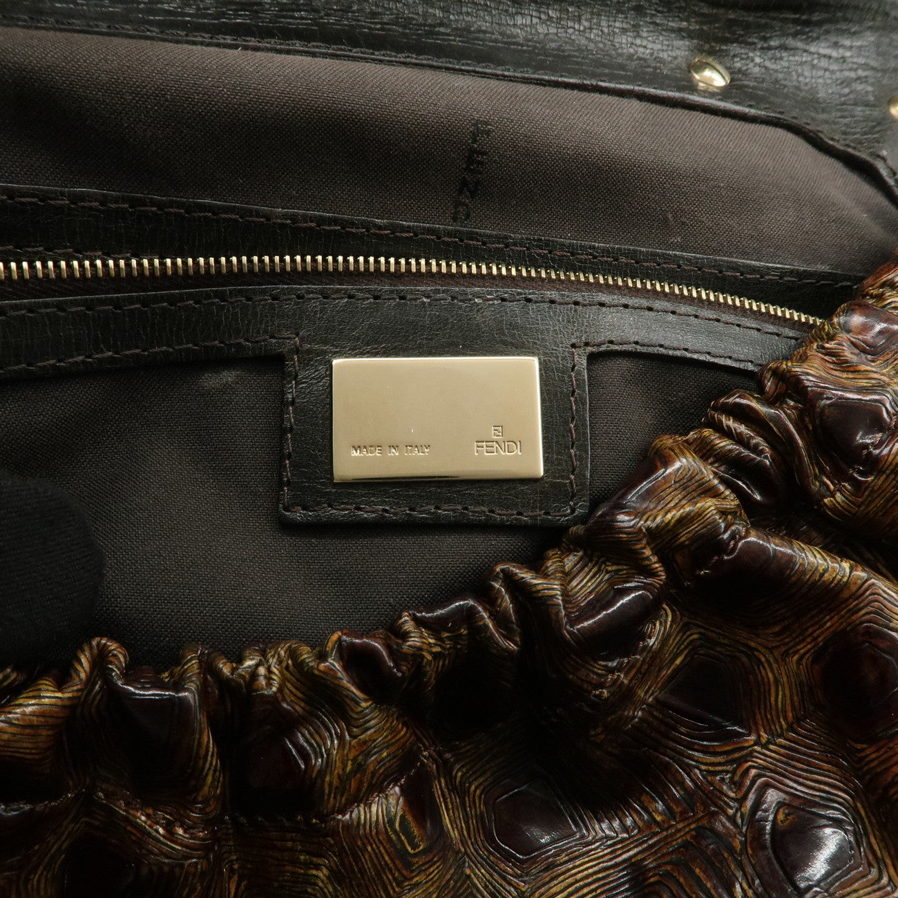 FENDI Bolsa Magic Hand Bag Shoulder Bag Brown 8BN144