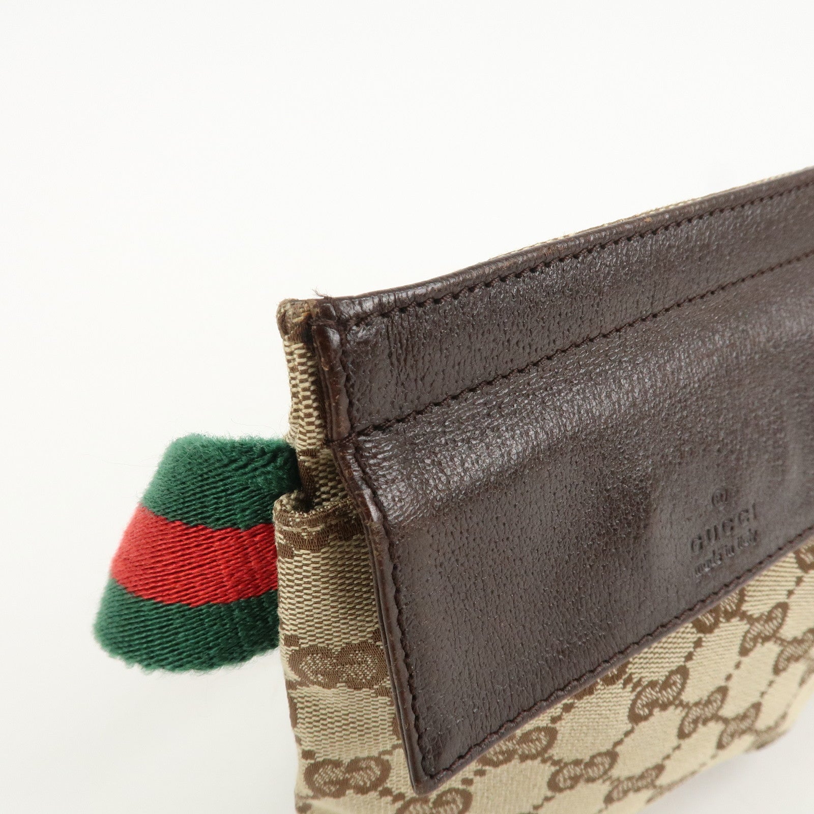 GUCCI GG Canvas Leather Waist Bag Crossbody Bag Beige Brown 28566 Used