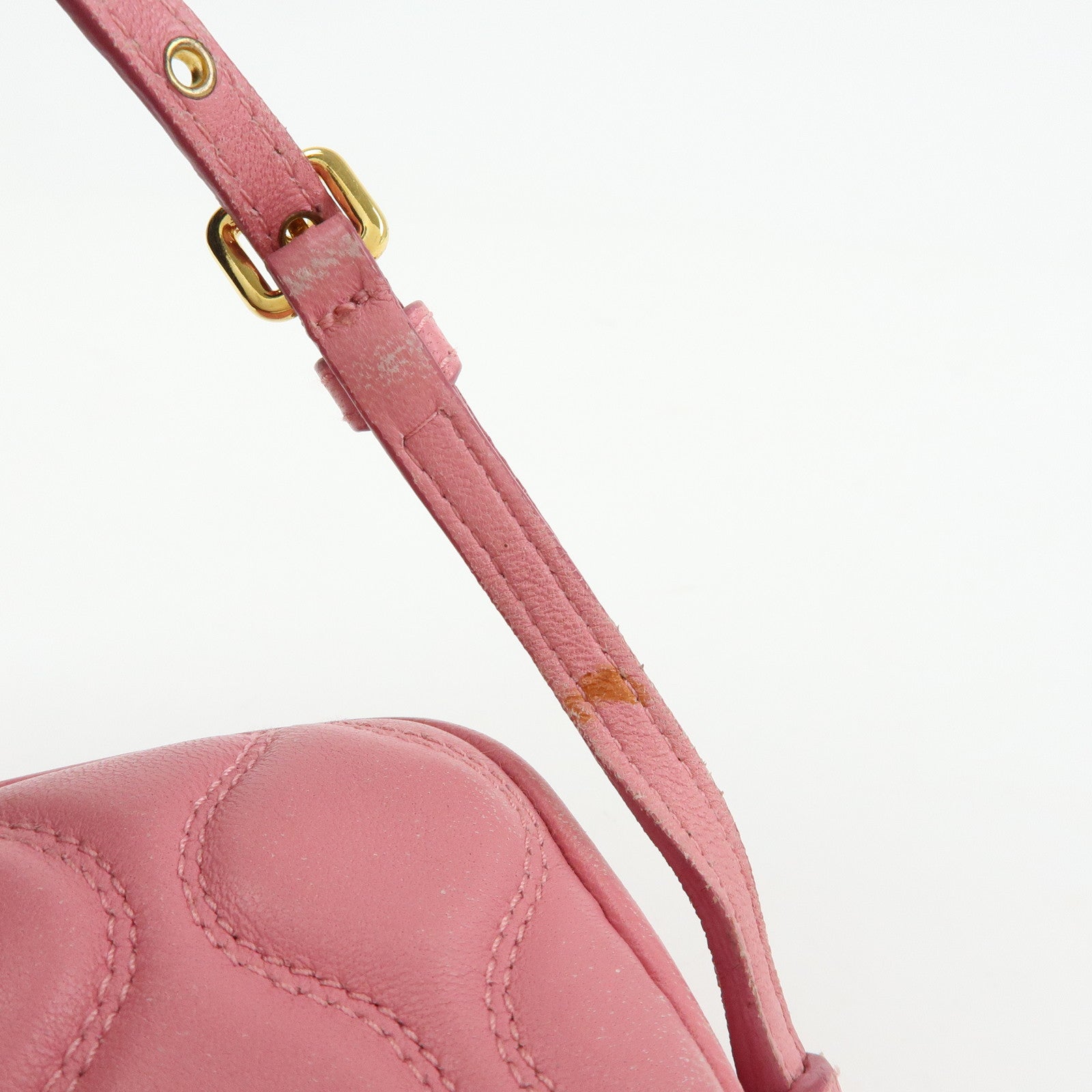 MIU MIU Nappa Leather Hand Bag Accessory Pouch Pink