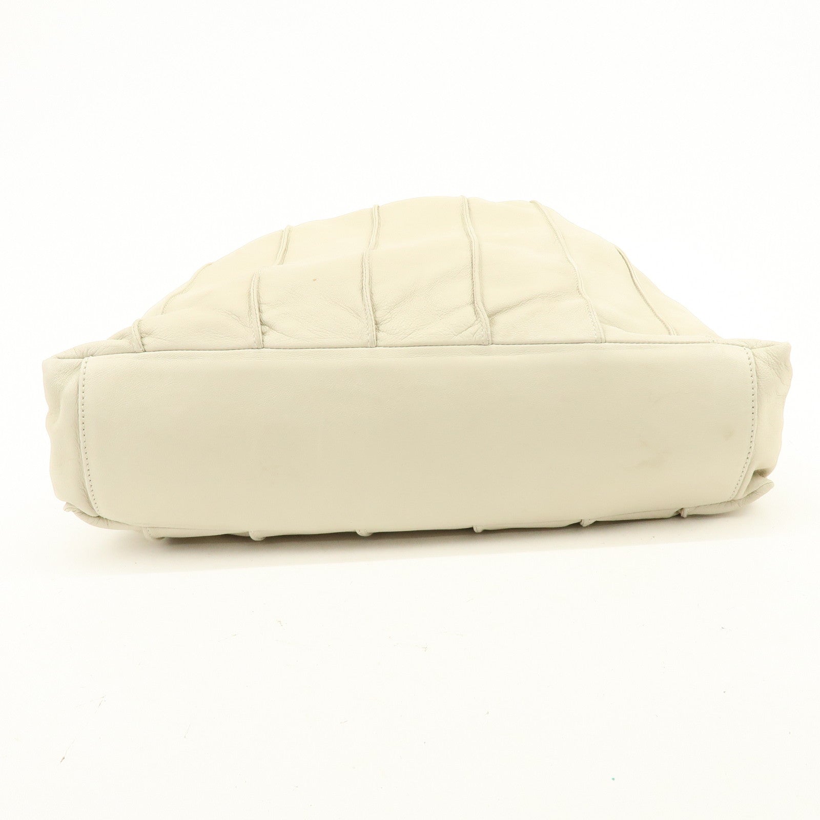 LOEWE Leather Drawstring Shoulder Bag Hand Bag Ivory
