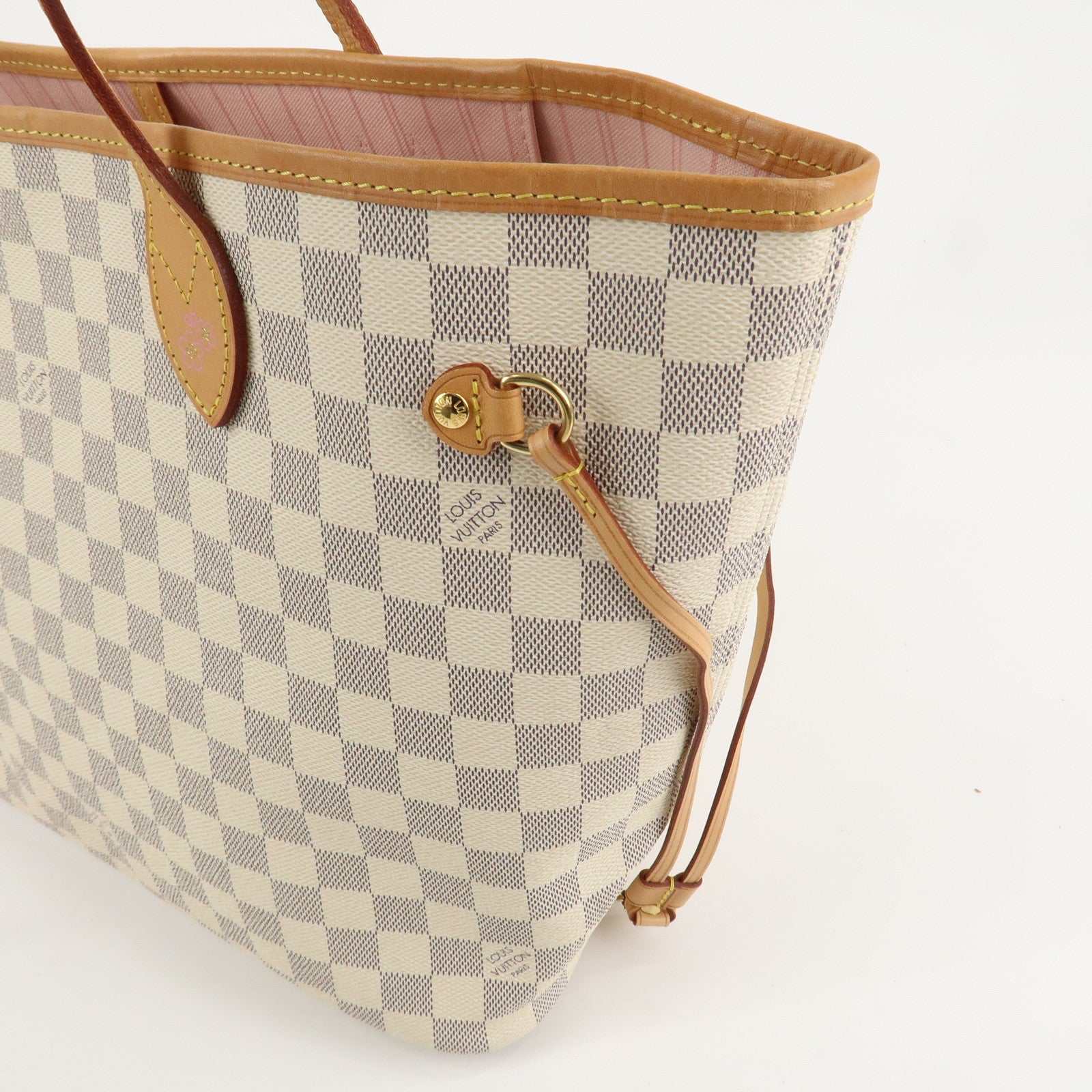 Louis Vuitton Damier Azur Neverfull MM Rose Ballerine N41605 Used