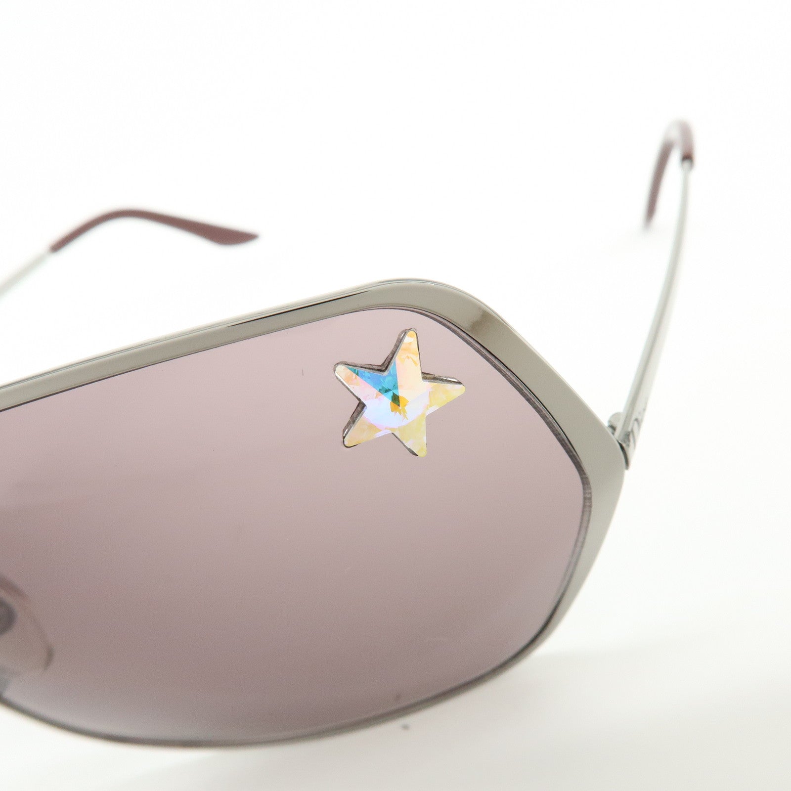 Christian Dior Plastic Metal Sunglasses Star Brown Sillver 6LBP7