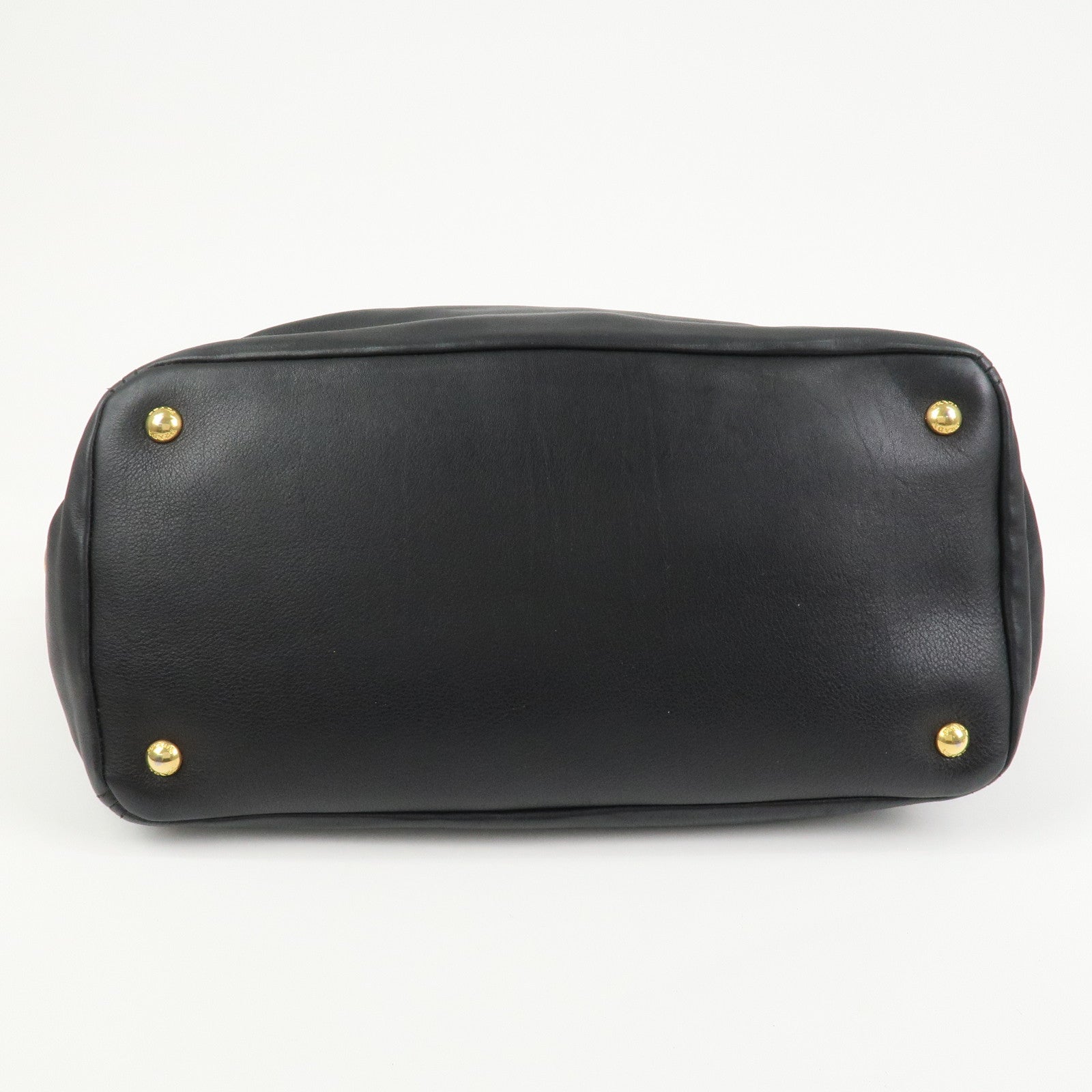 PRADA Triangle Logo Leather 2 Way Bag Hand Bag Shoulder Bag BL0685