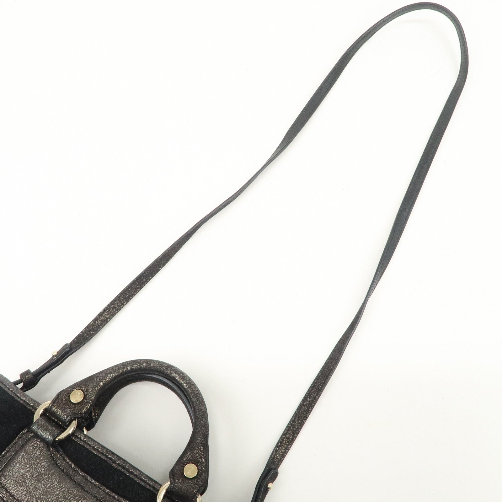 CELINE Leather Mini Boogie Bag 2Way Bag Shoulder Bag Black