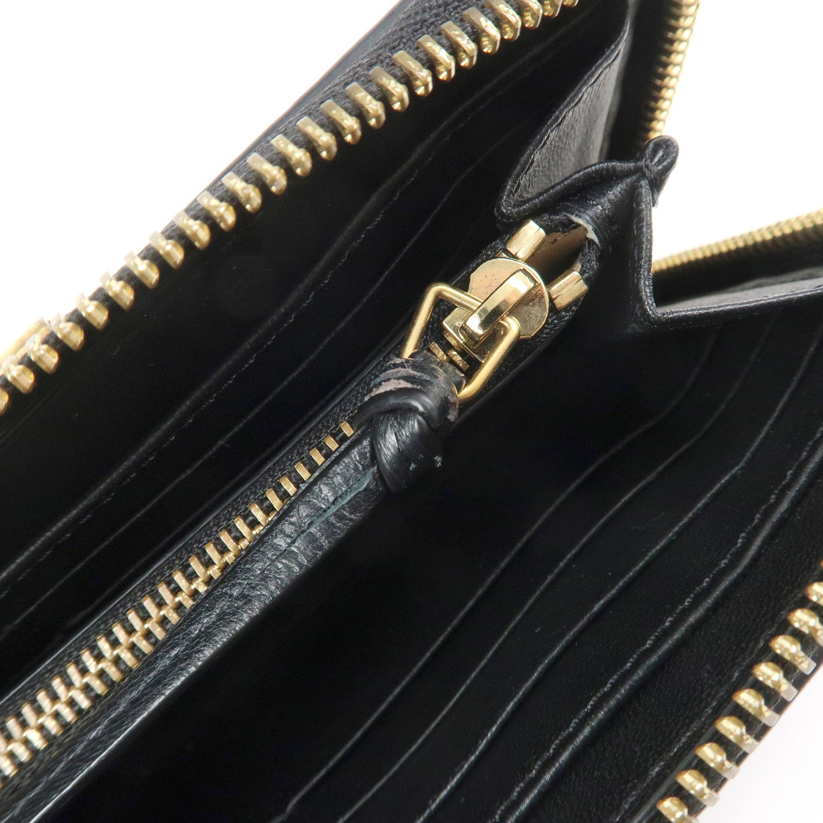 Chloe Marcie Leather Zippy Long Wallet Black