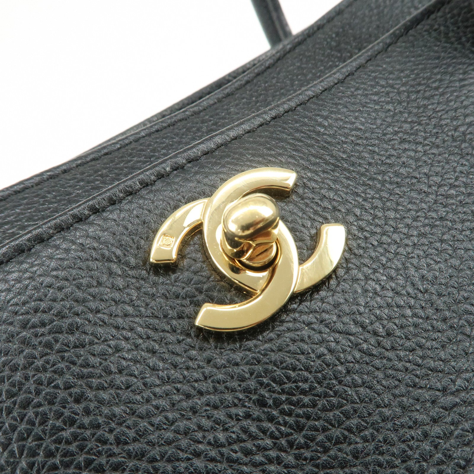 CHANEL Executive Leather Tote Bag Hand Bag Black A15206