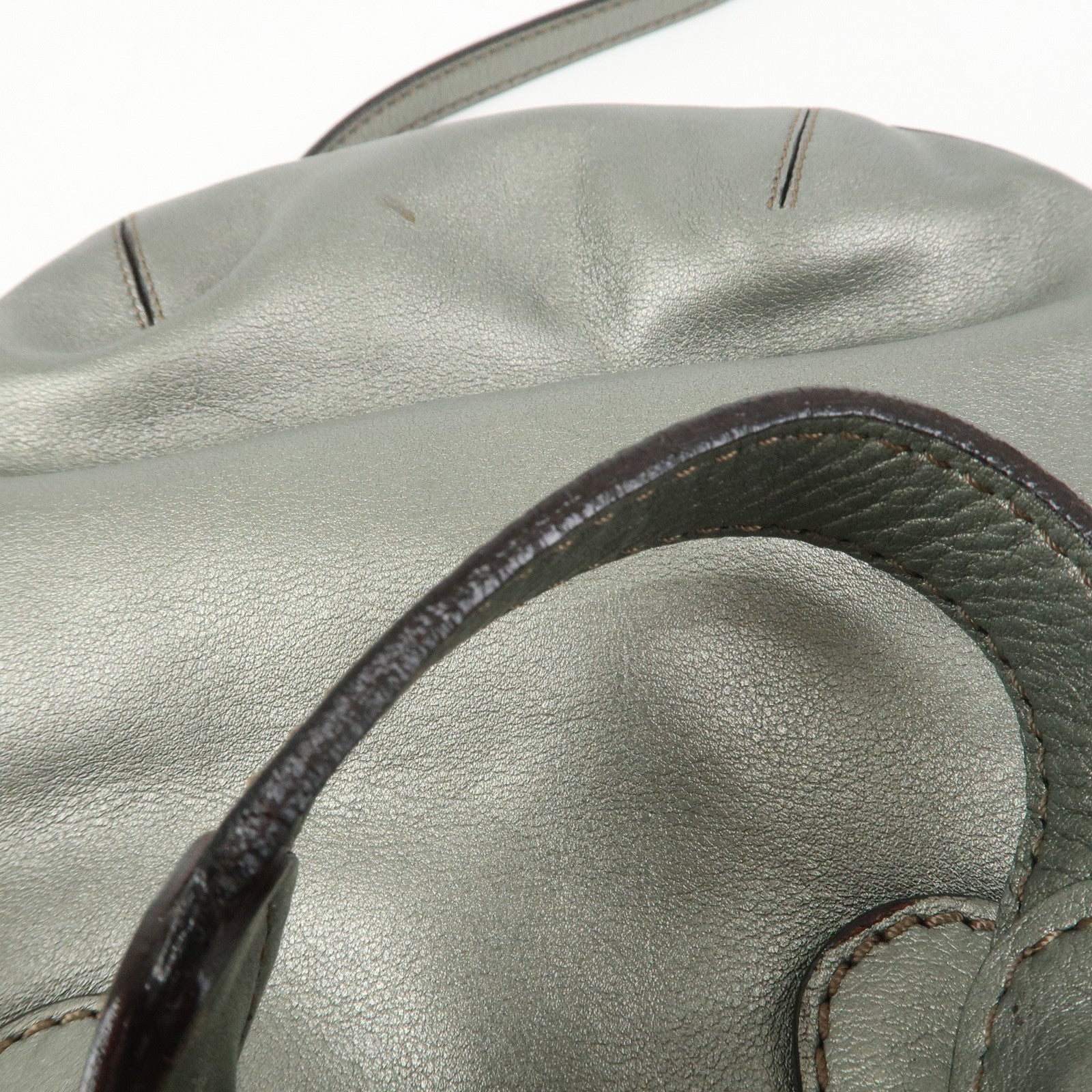 LOEWE Leather 2WAY Bag Shoulder Bag Hand Bag Metallic Gray