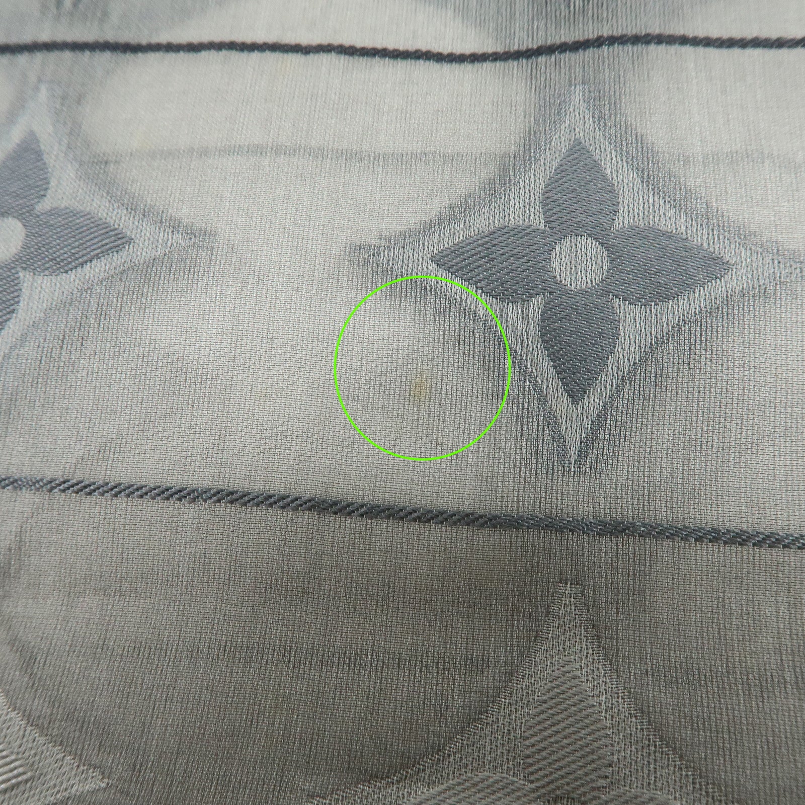 Louis Vuitton LV Logo Silk 100% Scarf Shawl Gray Silver