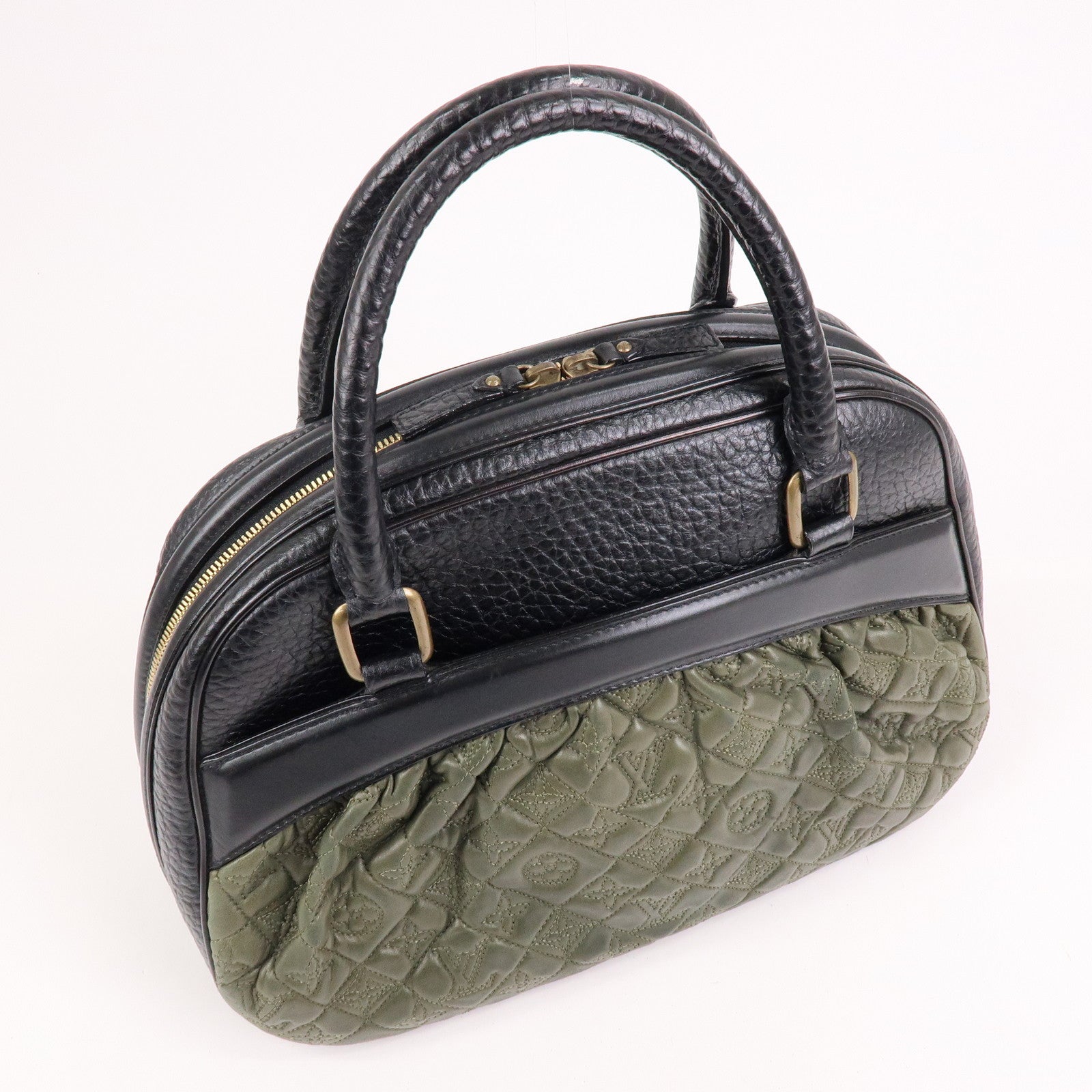 Louis Vuitton Monogram Vienna Mitsy Lamb Skin Hand Bag Khaki M95103