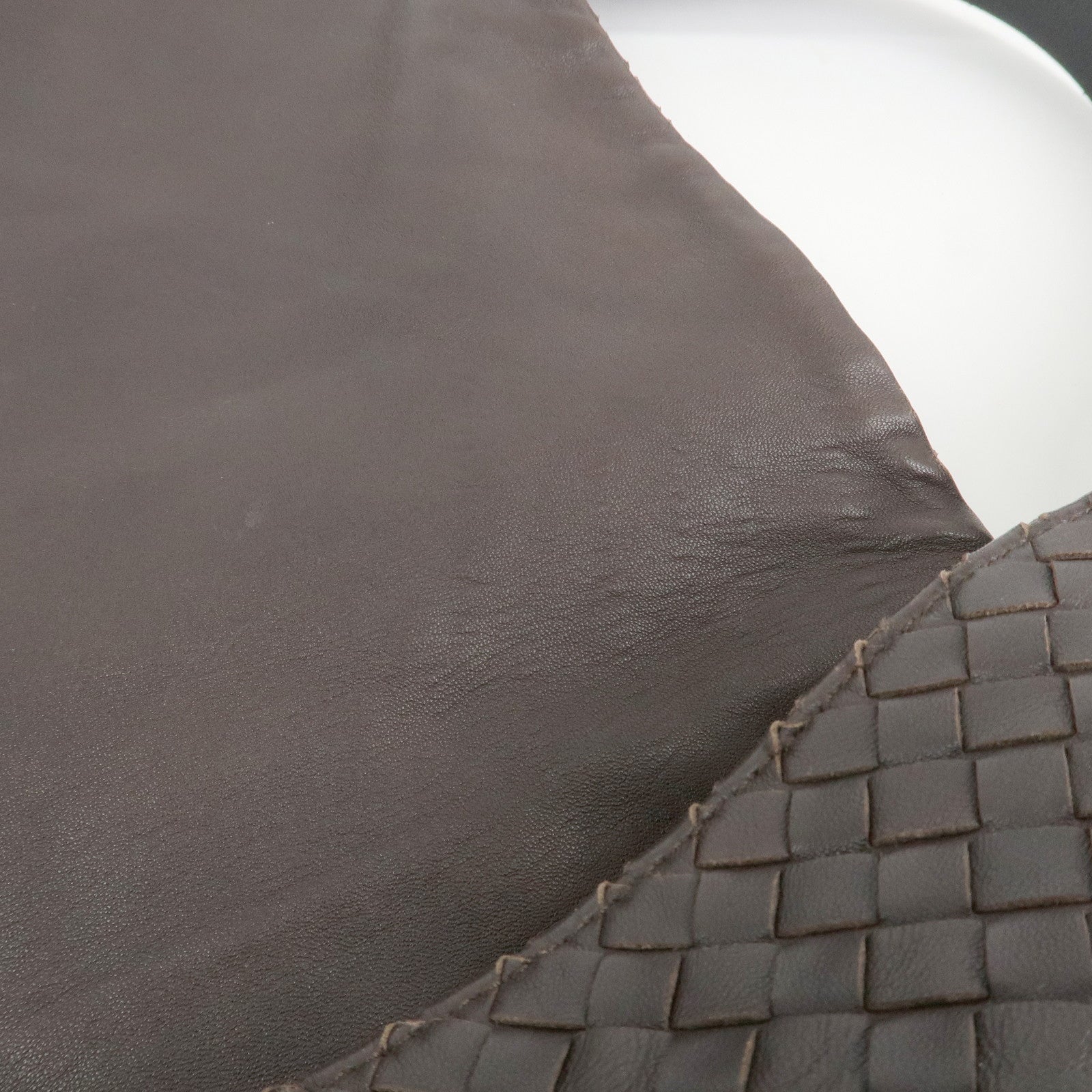 BOTTEGA VENETA Intrecciato Leather Shoulder Bag Crossbody Bag Brown