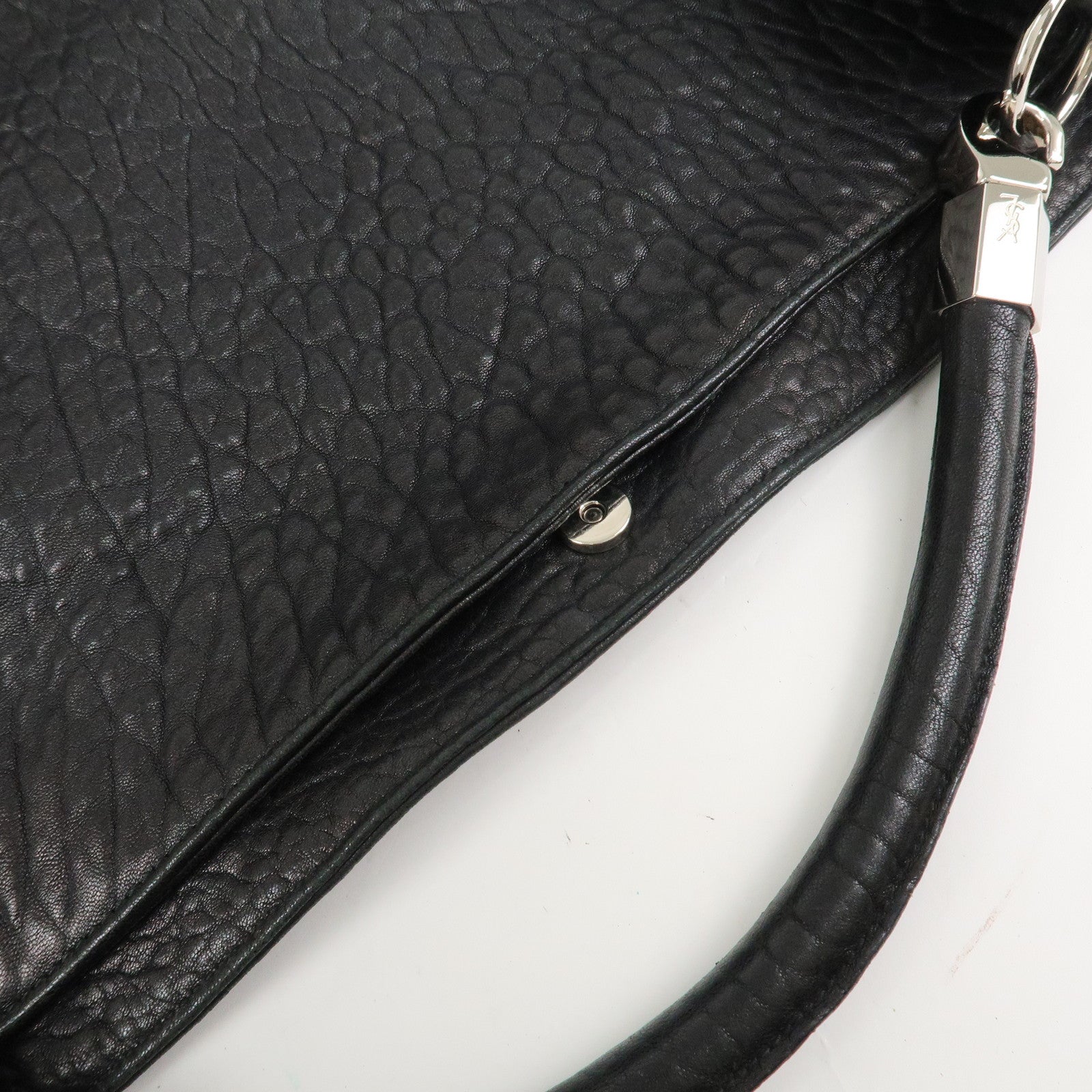 SAINT LAURENT PARIS Leather Shoulder Bag Hand Bag Black 228840
