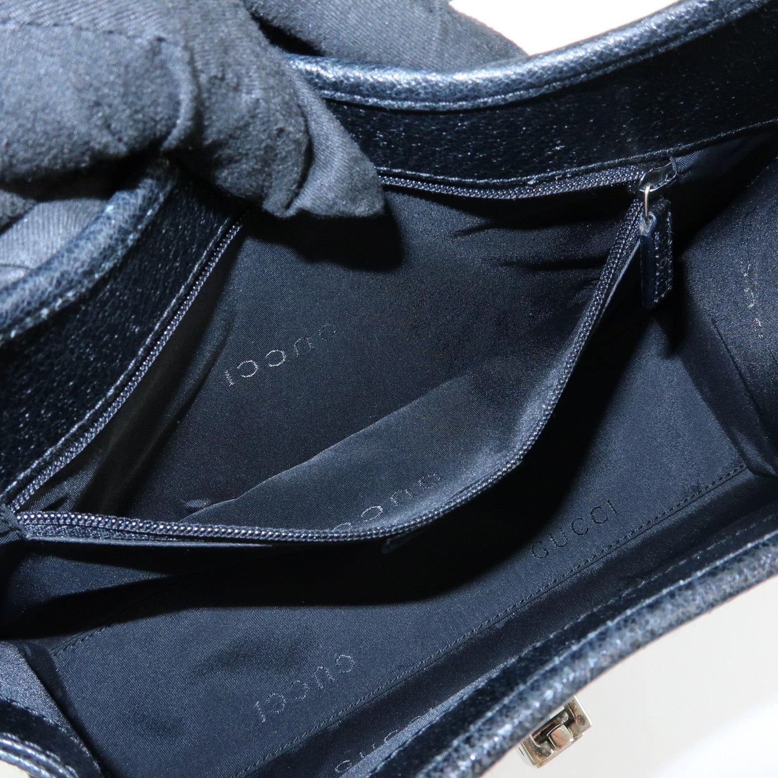 GUCCI Jackie GG Canvas Leather Shoulder Bag Hand Bag Black 002.1068