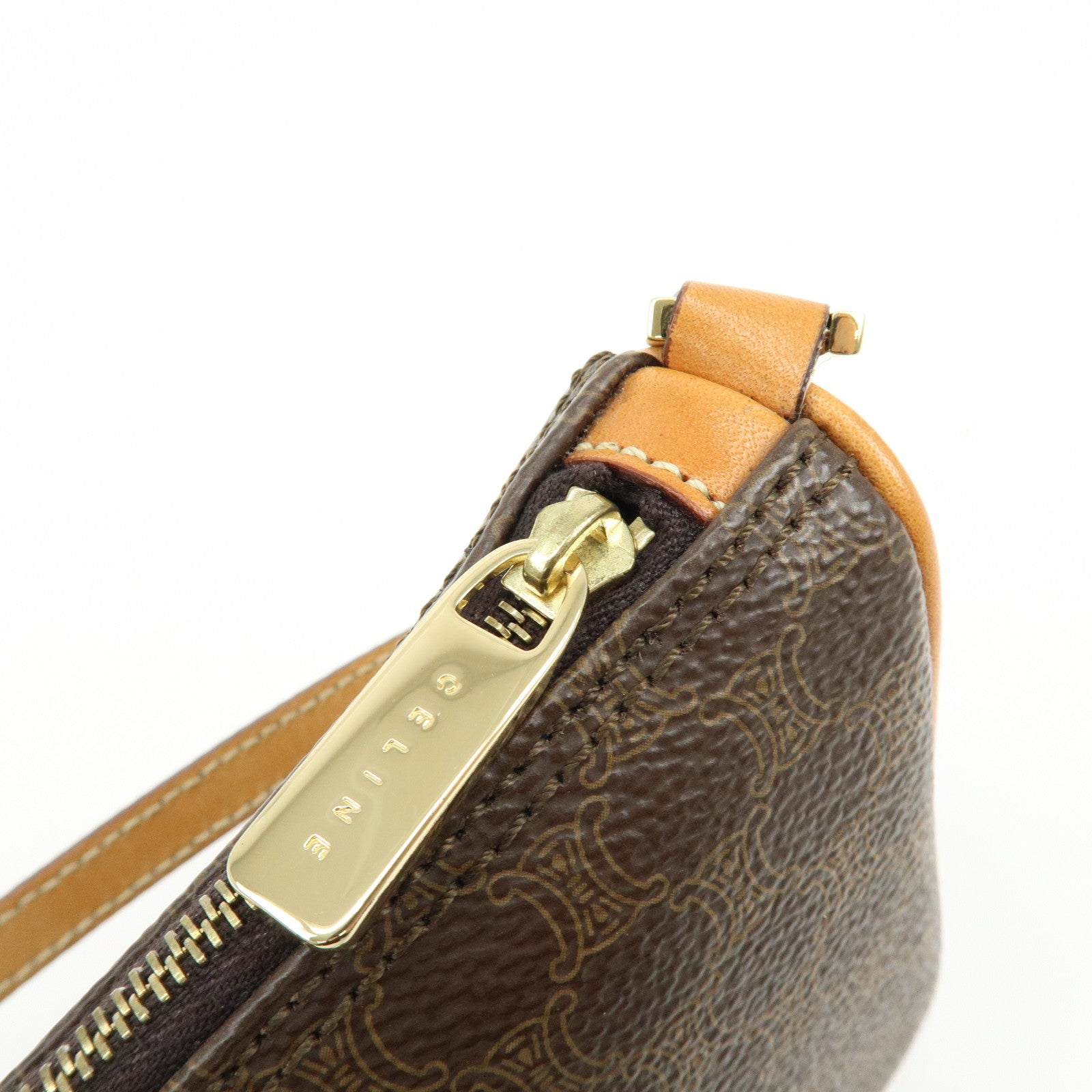 CELINE Macadam PVC Leather Shoulder Bag Hand bag Brown