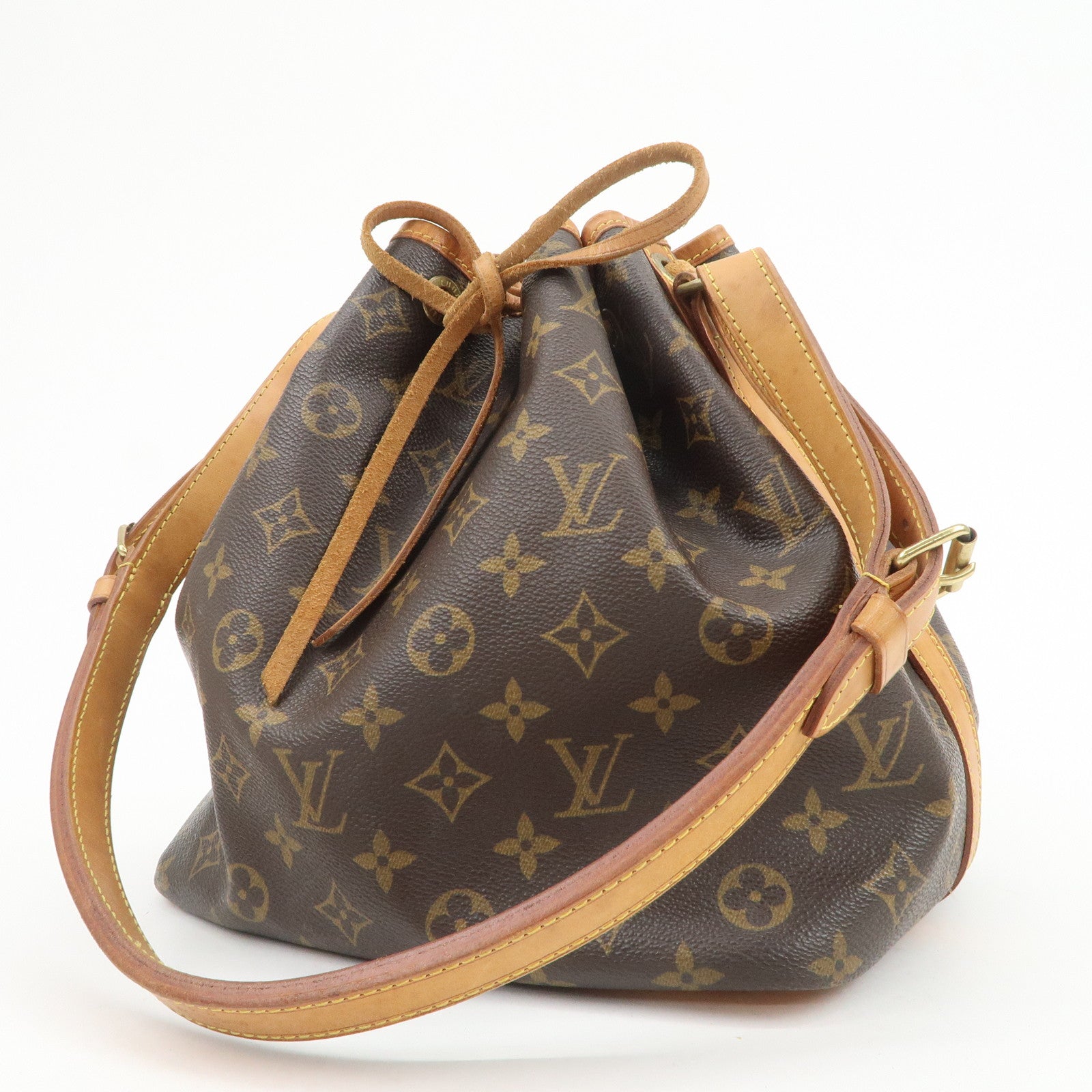 Louis Vuitton Monogram Petit Noe Shoulder Bag Brown M42226
