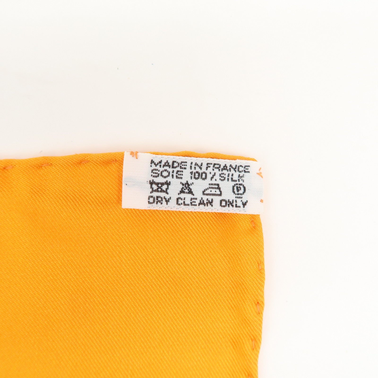 HERMES Carre 90 Silk 100% DES PLAGES NORMANDES2 Scarf Orange