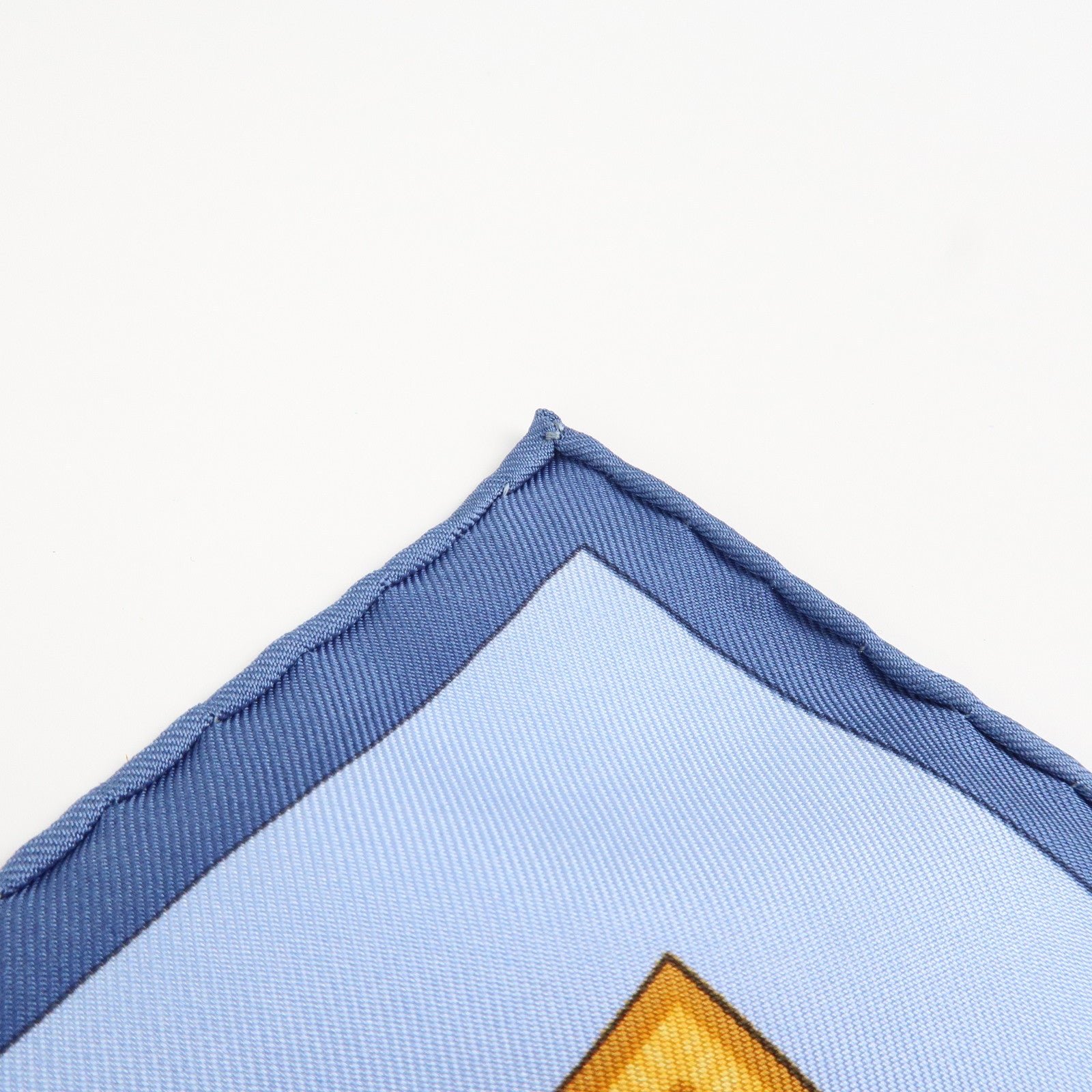 HERMES Carre 90 Silk 100% Scarf Cavaliers ottomans Light Blue Used