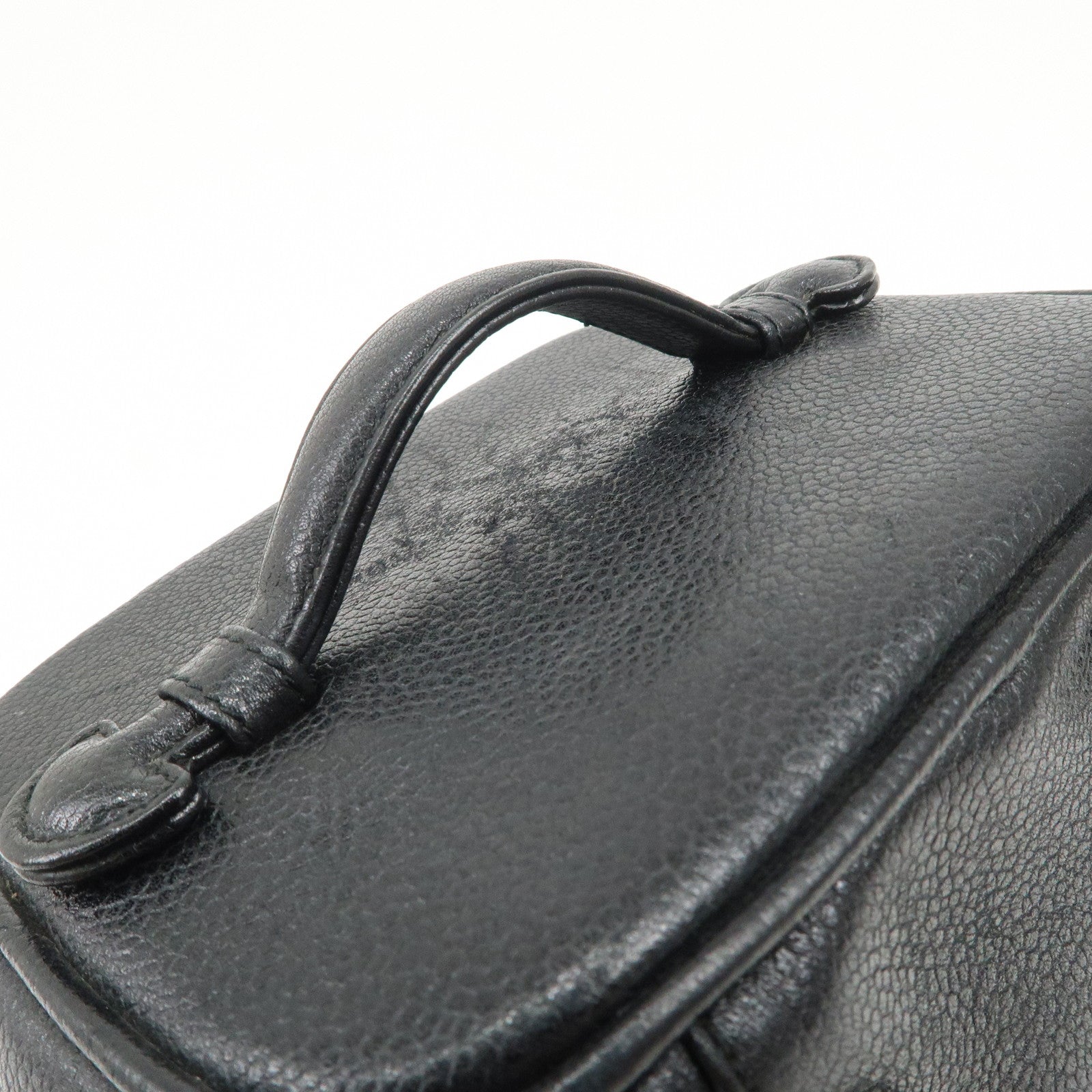 CHANEL COCO Mark Caviarskin Vanity Bag Hand Bag Black A01998