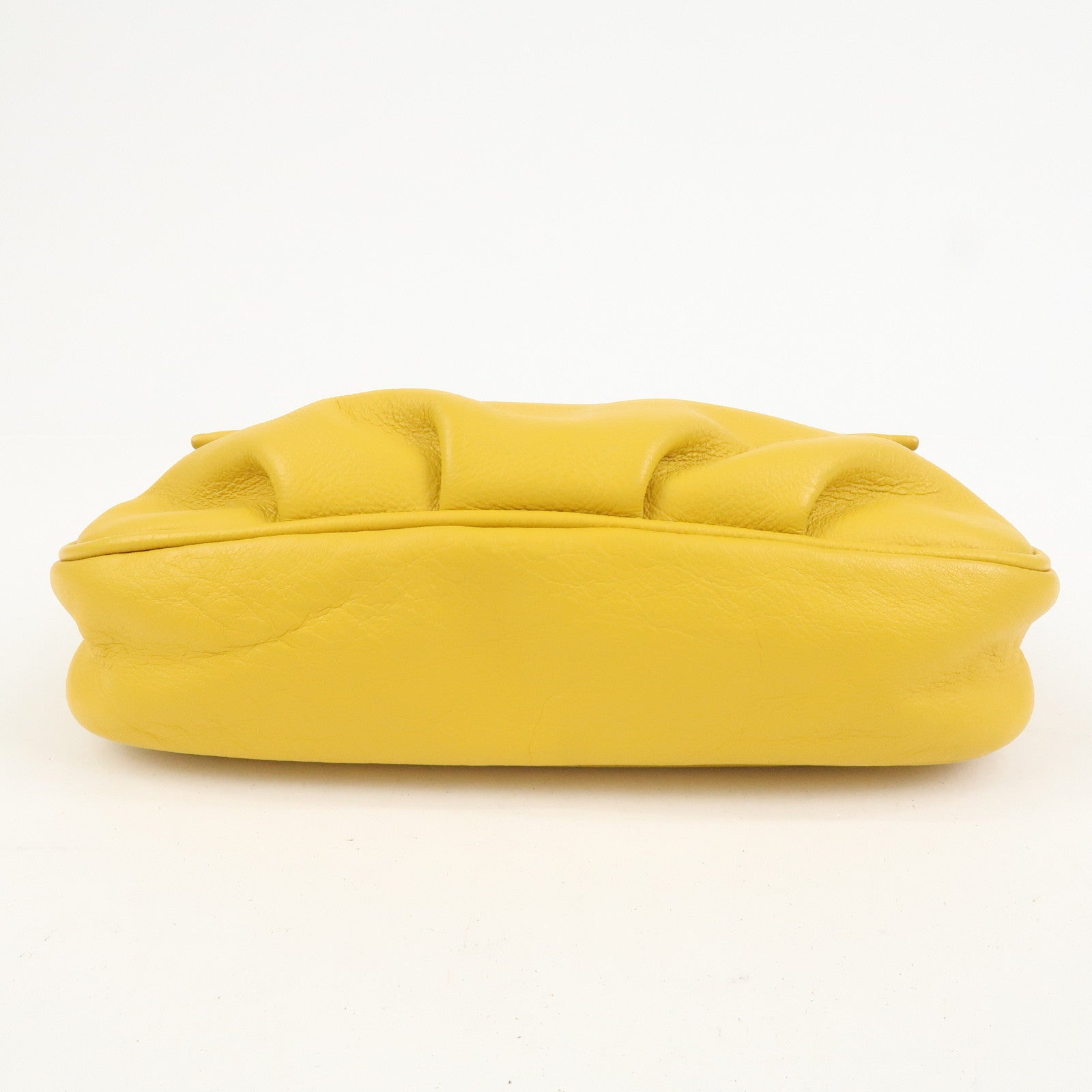 FENDI Leather Chain Shoulder Bag Purse Crossbody Bag Yellow 8M0276