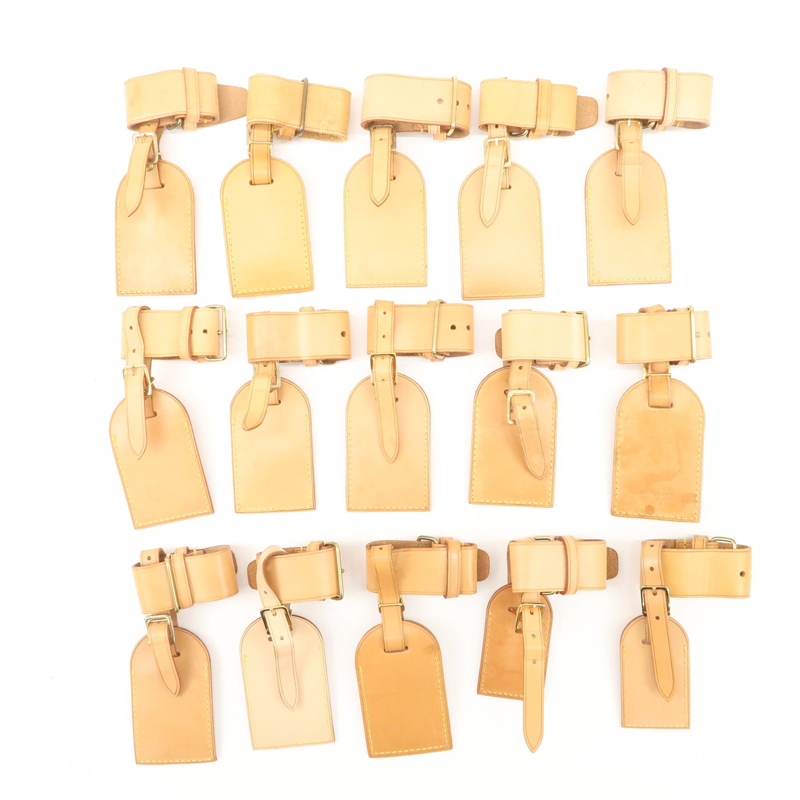 Louis Vuitton Set of 15 Nume Leather Name Tag & Poignet Natural Used