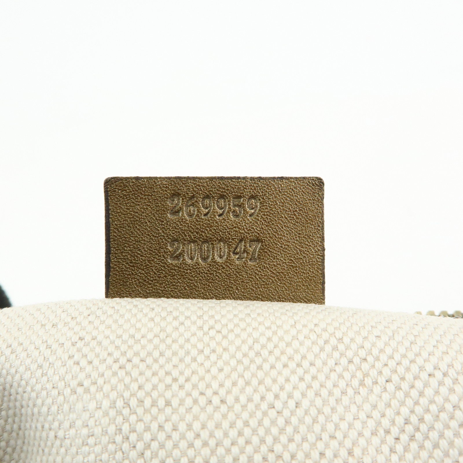 GUCCI Bamboo Heartbit GG Canvas Leather Shoulder Bag Brown 269959