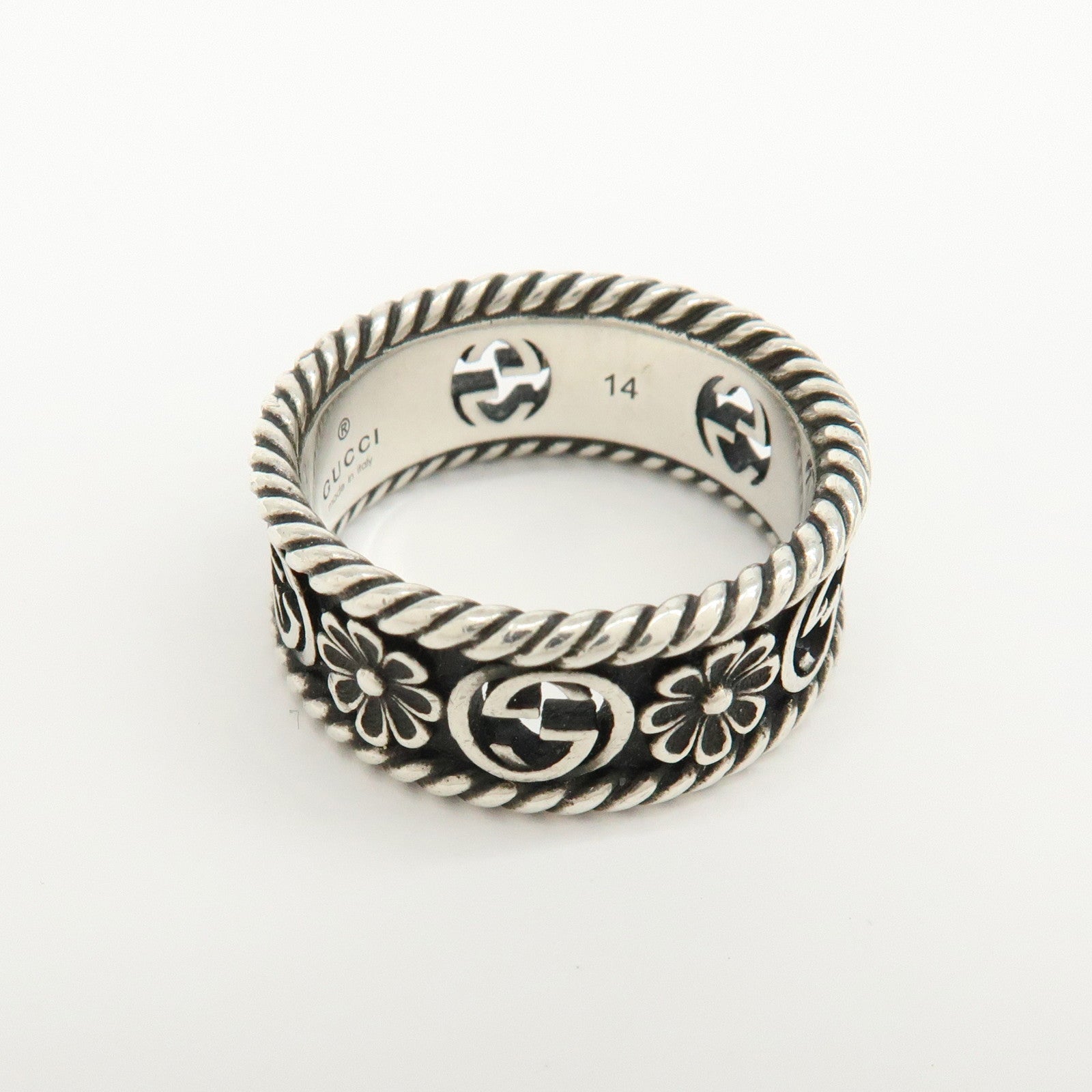 GUCCI Interlocking G Ring SV925 Silver #14 US6.25 EU53 HK14