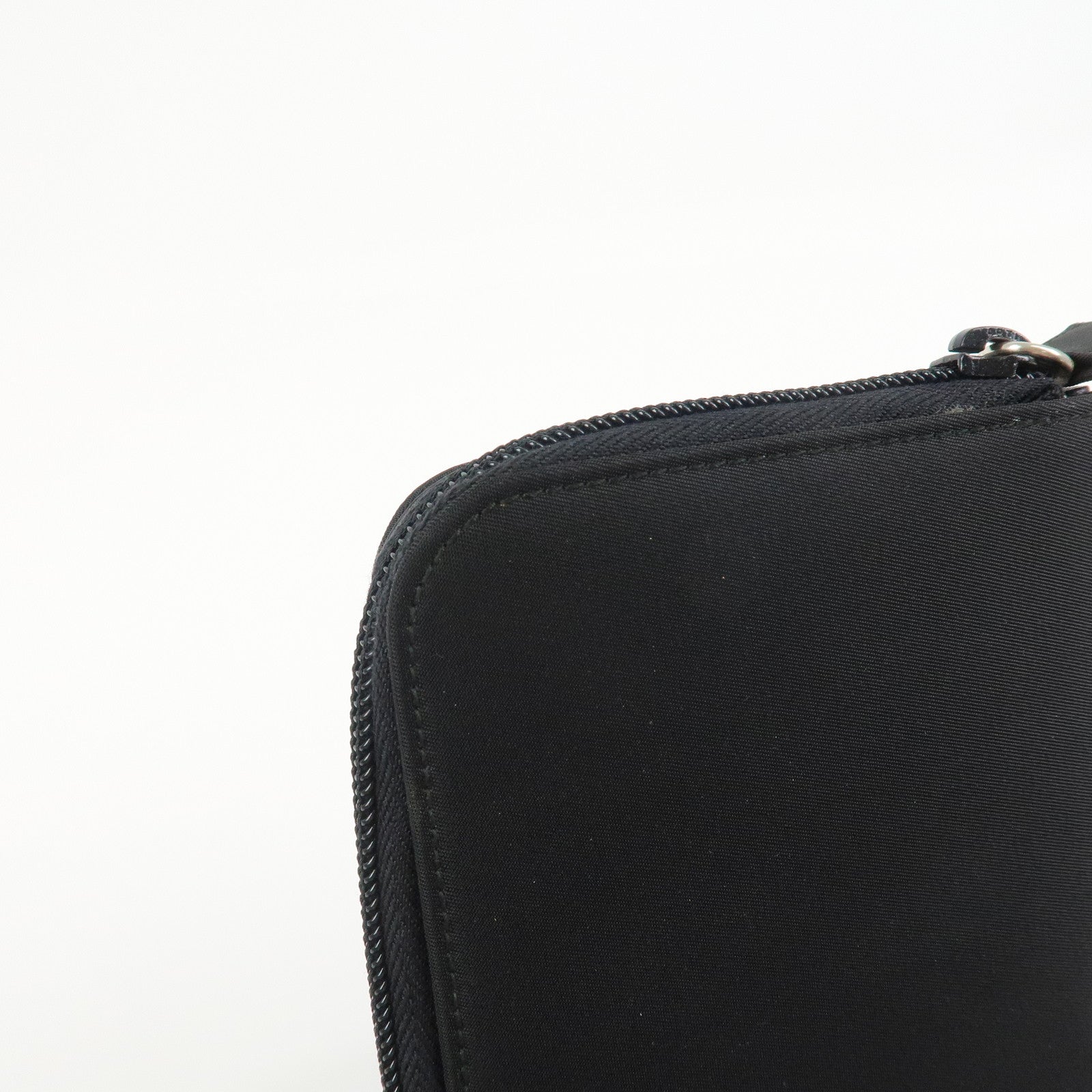 PRADA Triangle Logo Nylon Leather Planner Cover Agenda Cover Black
