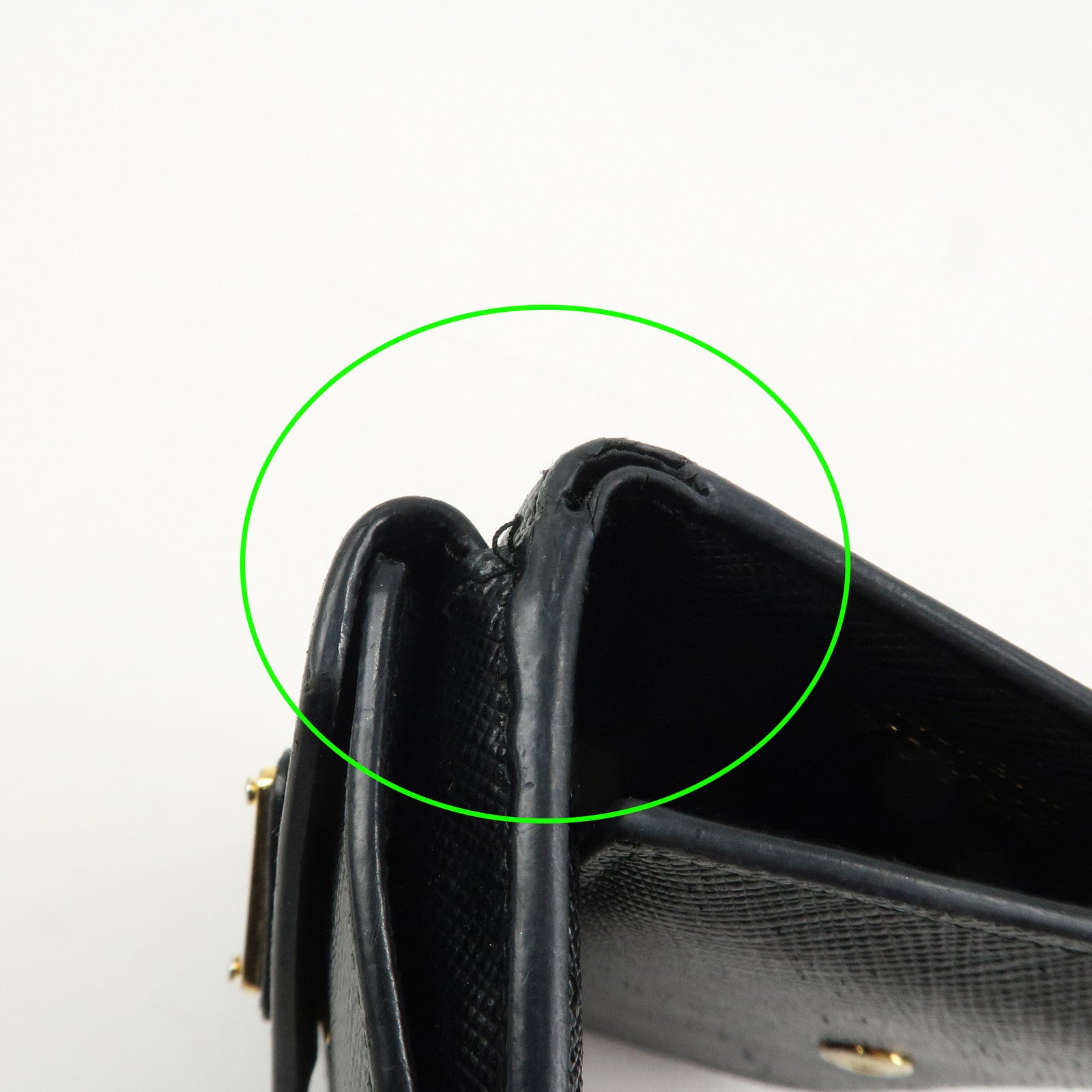PRADA Triangle Logo Saffiano Leather Tri-fold Wallet Black 1MH021