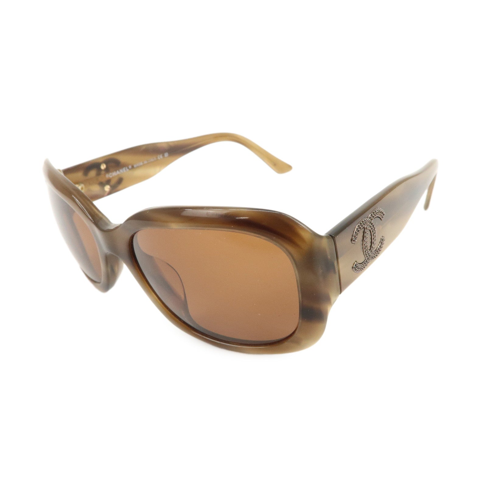 CHANEL Plastic Sunglasses Brown 5102 c.871/73 54□17 135