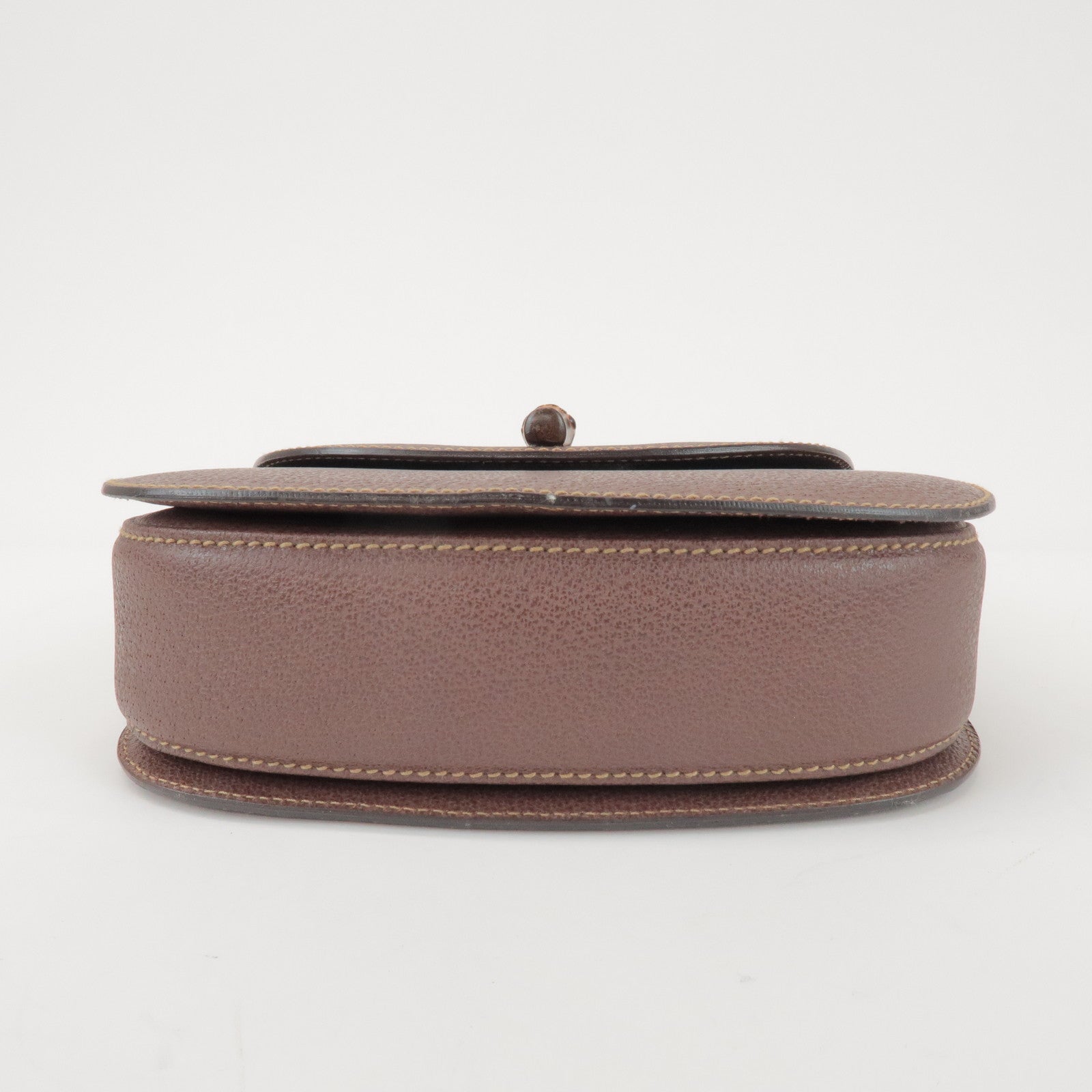 GUCCI Bamboo Leather 2Way Bag Hand Bag Shoulder Bag Brown 000 2040