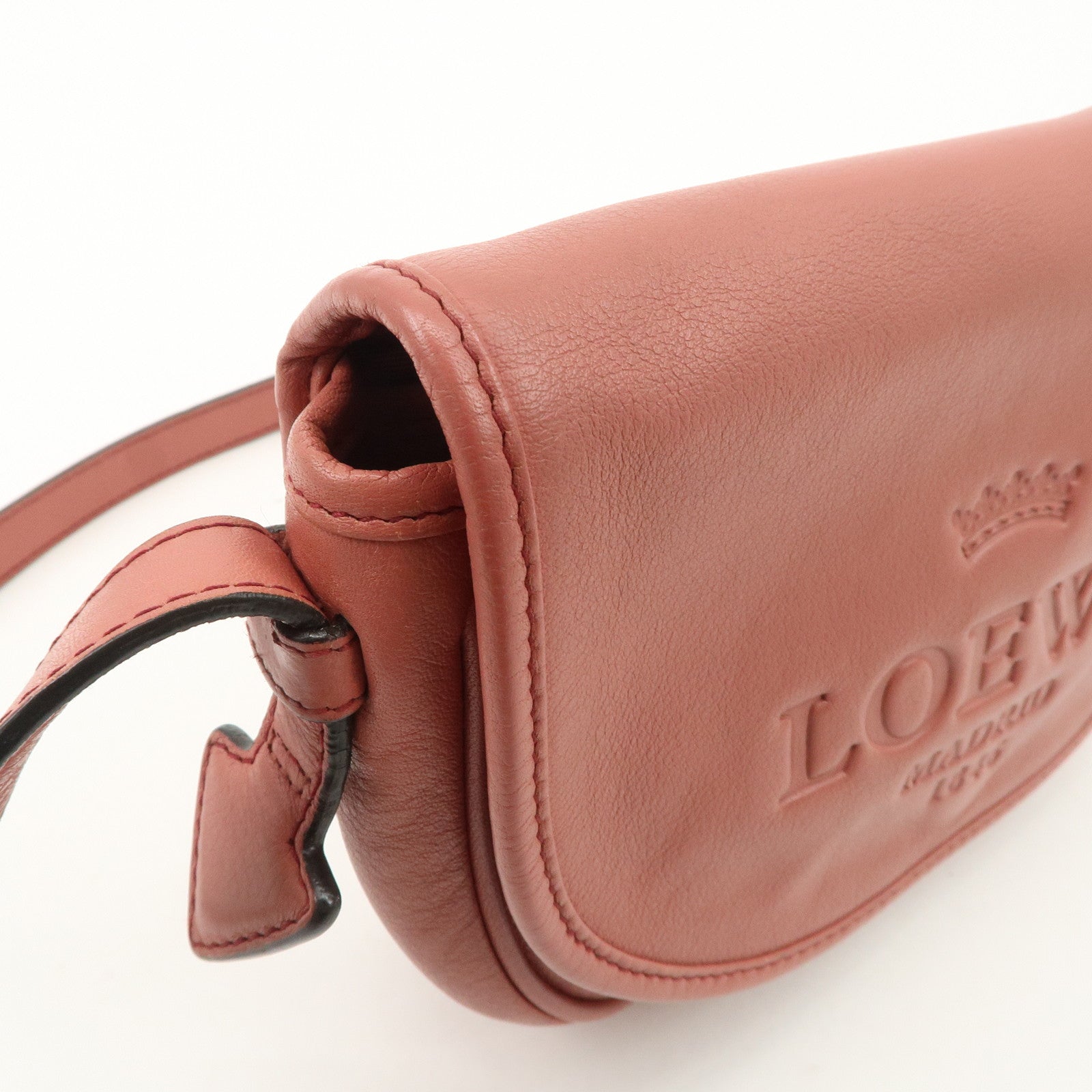 LOEWE Heritage Leather Shoulder Bag Crossbody Bag Pink
