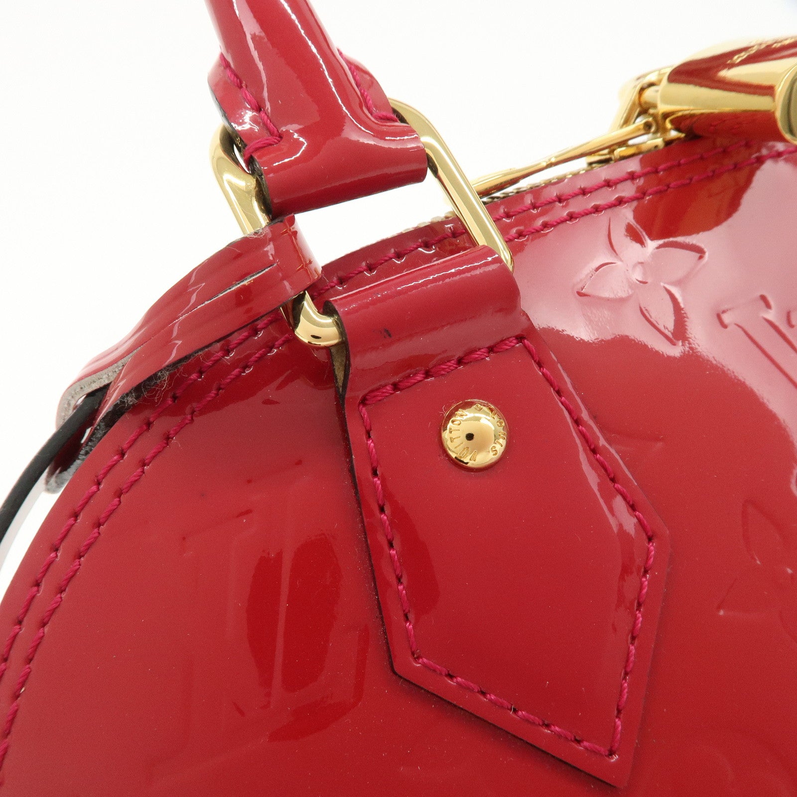 Louis Vuitton Monogram Vernis Leather Alma BB 2Way Bag Rouge M91698