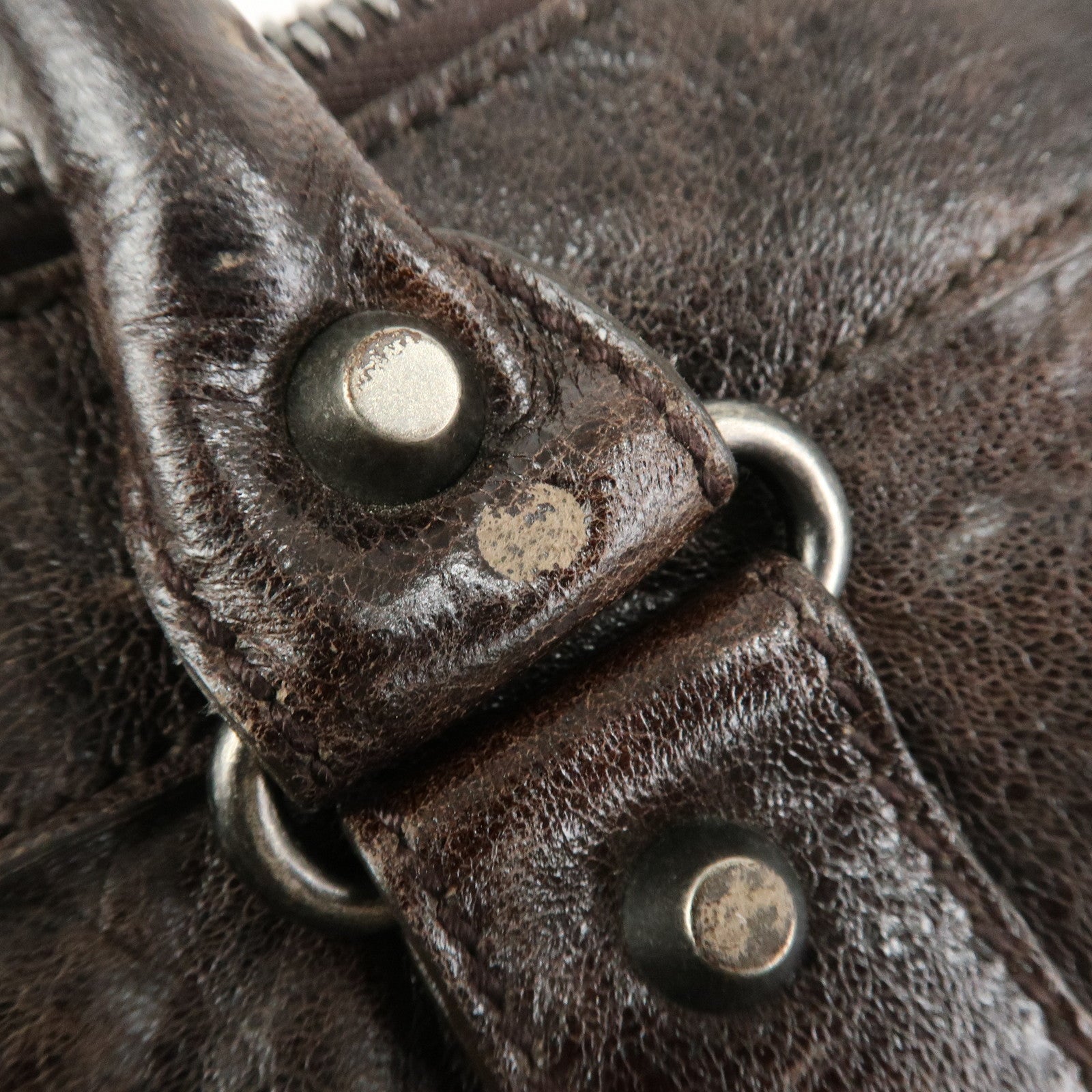 BALENCIAGA The Work Leather Tote bag Hand Bag Dark Brown 156541