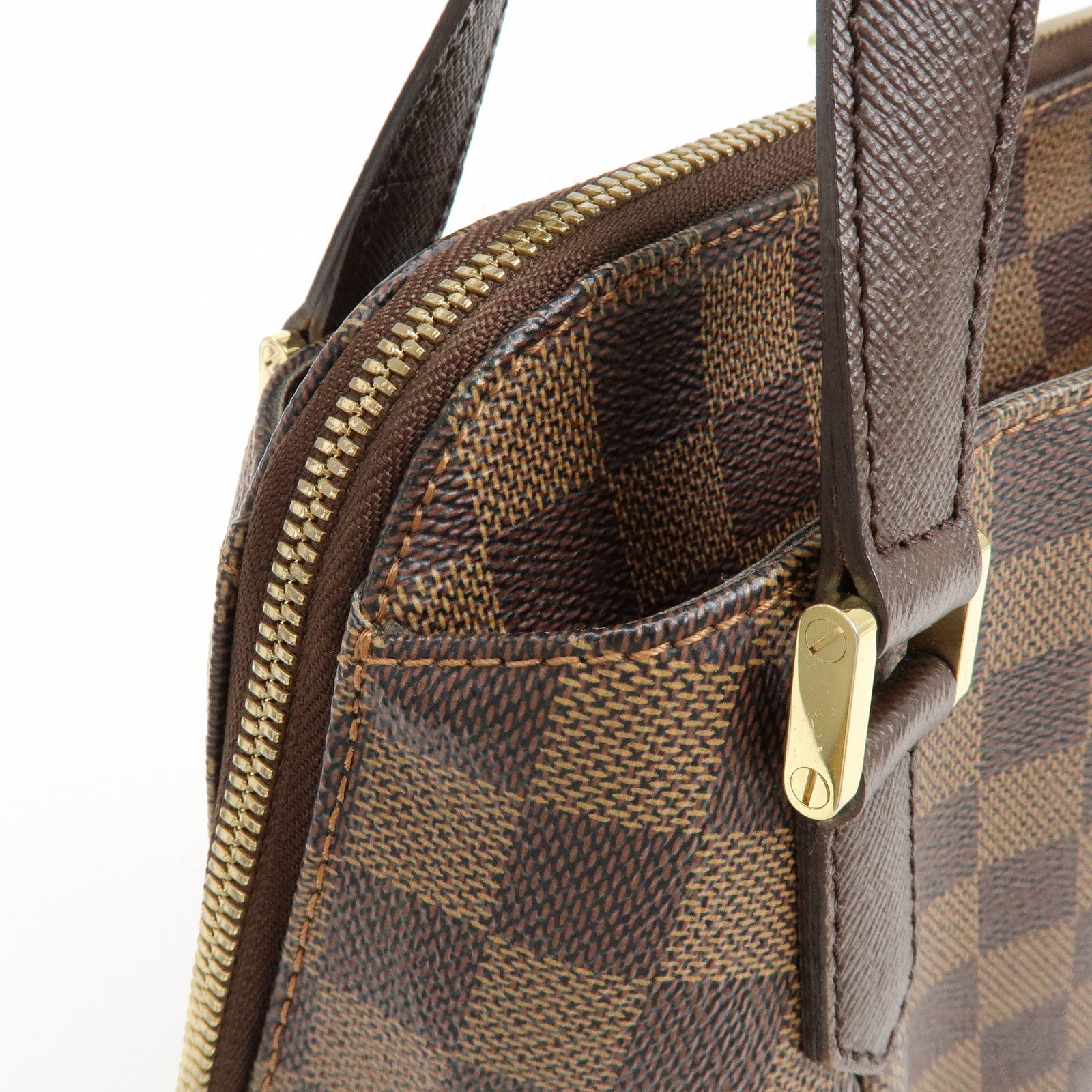 Louis Vuitton Damier Canvas Belem PM Hand Bag Brown N51173