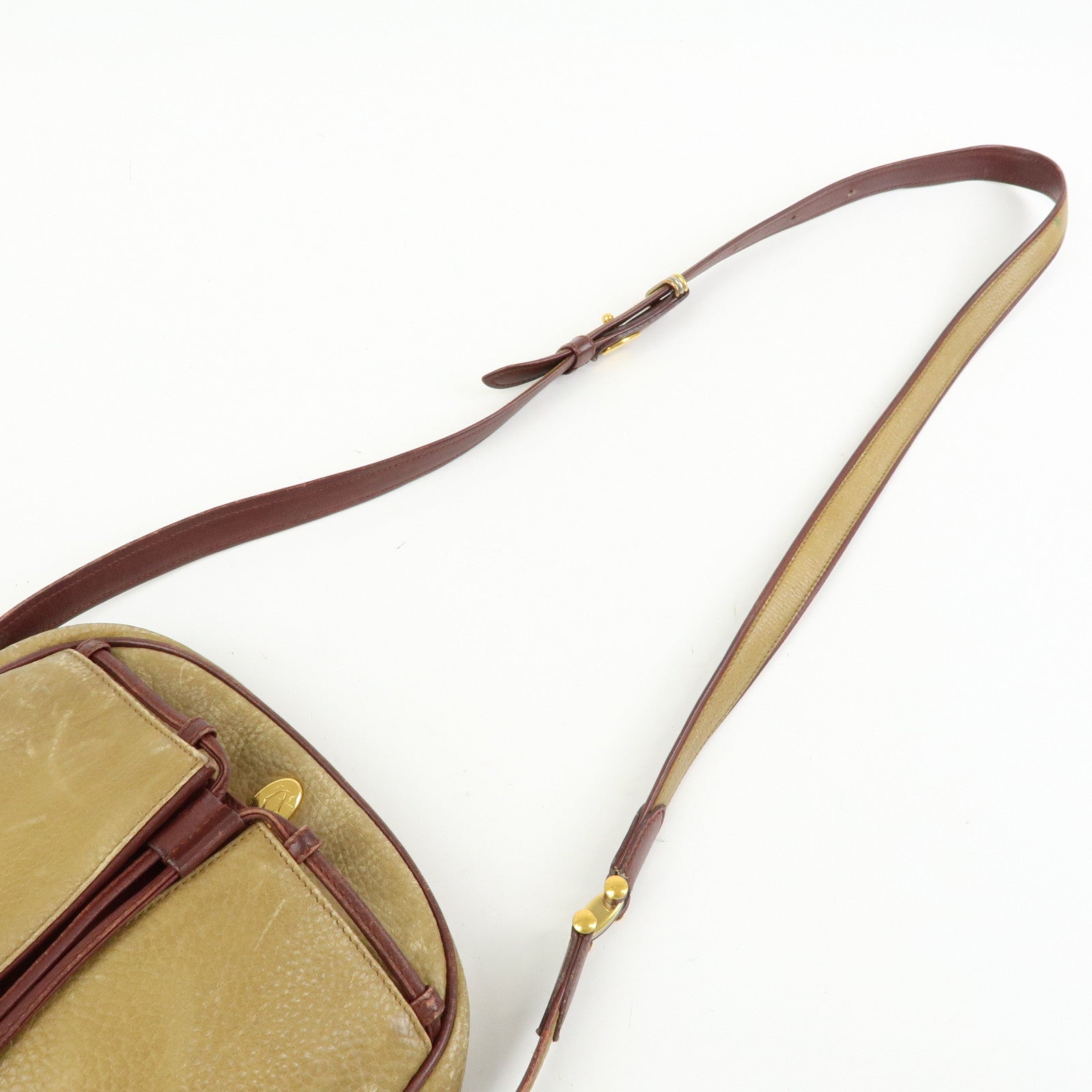 Cartier Must de Cartier Leather Shoulder Bag Crossbody Bag Beige