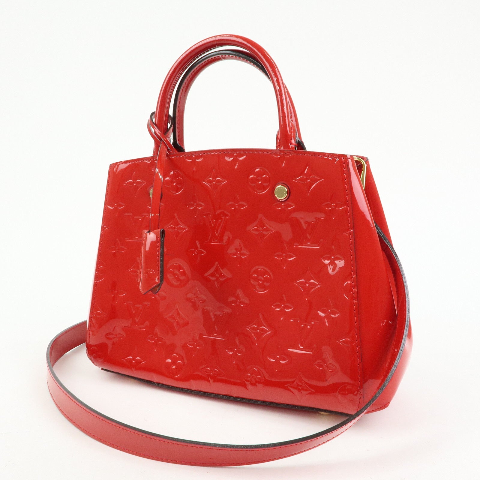 Louis Vuitton Monogram Vernis Montaigne BB 2Way Bag Cerise M50170