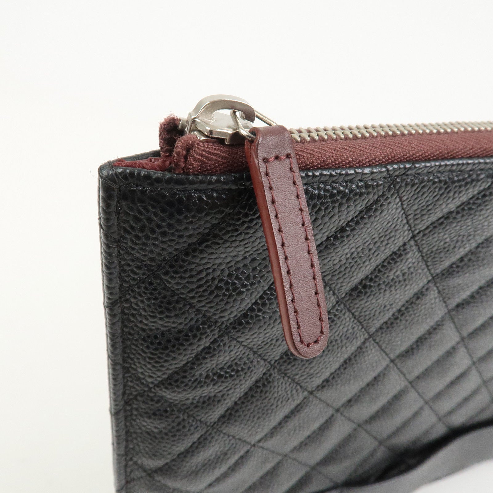 CHANEL COCO Mark Caviarskin Matelasse Clutch Bag Black A82388