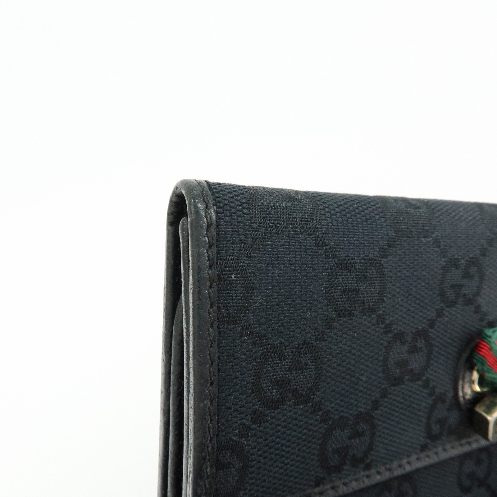 GUCCI Princy GG Canvas Leather Long Wallet Black 167468