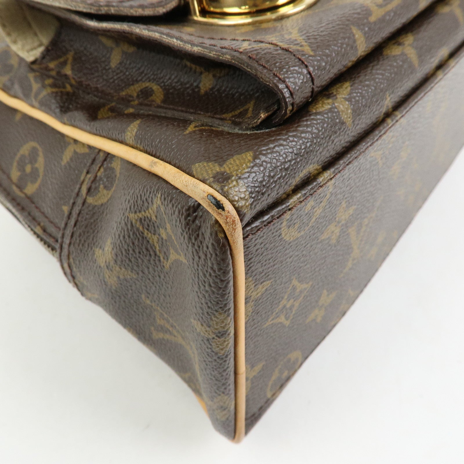 Louis Vuitton Monogram Manhattan PM Hand Bag Brown M40026