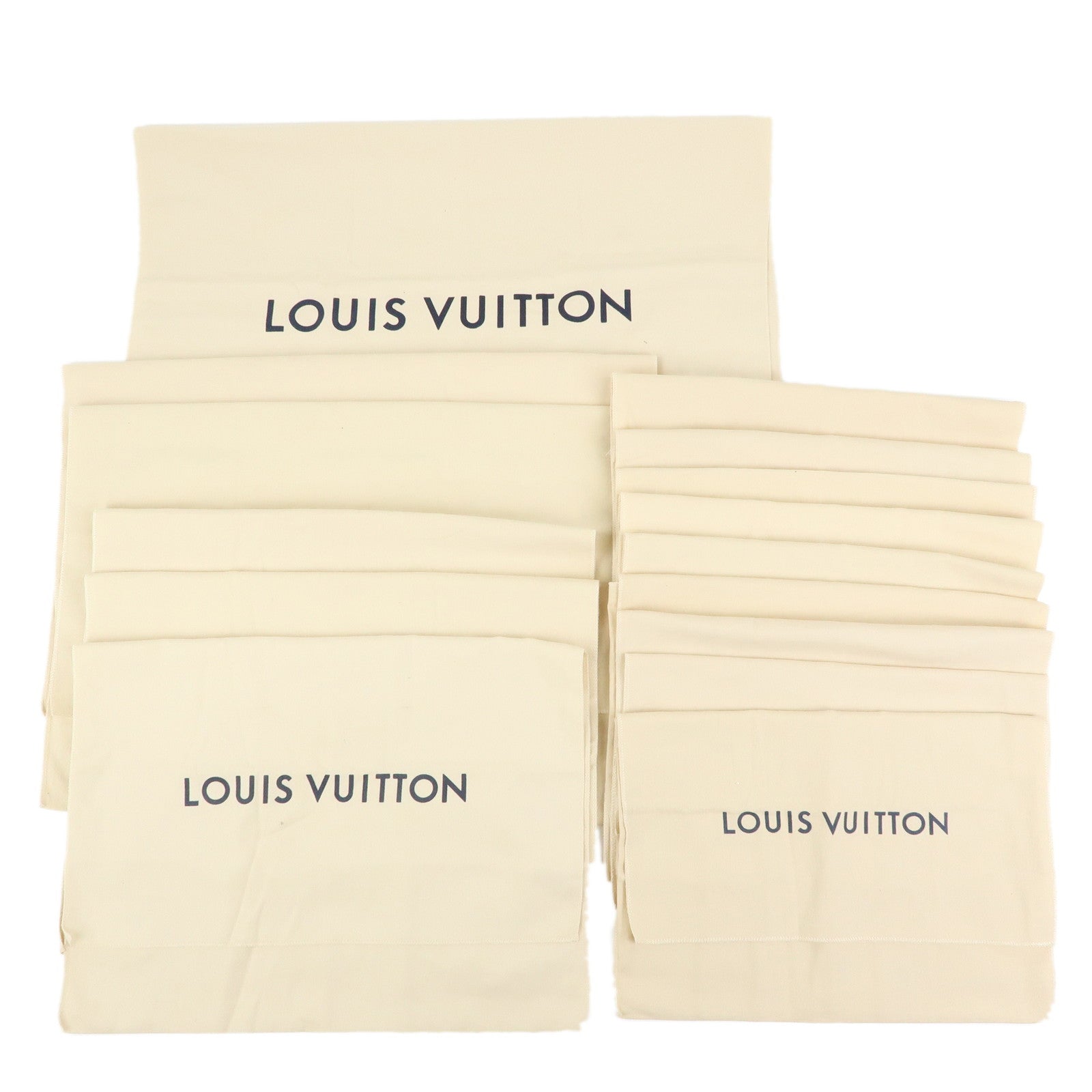 Louis Vuitton Set of 15 Dust Bag Storage Bag Flap Style Beige