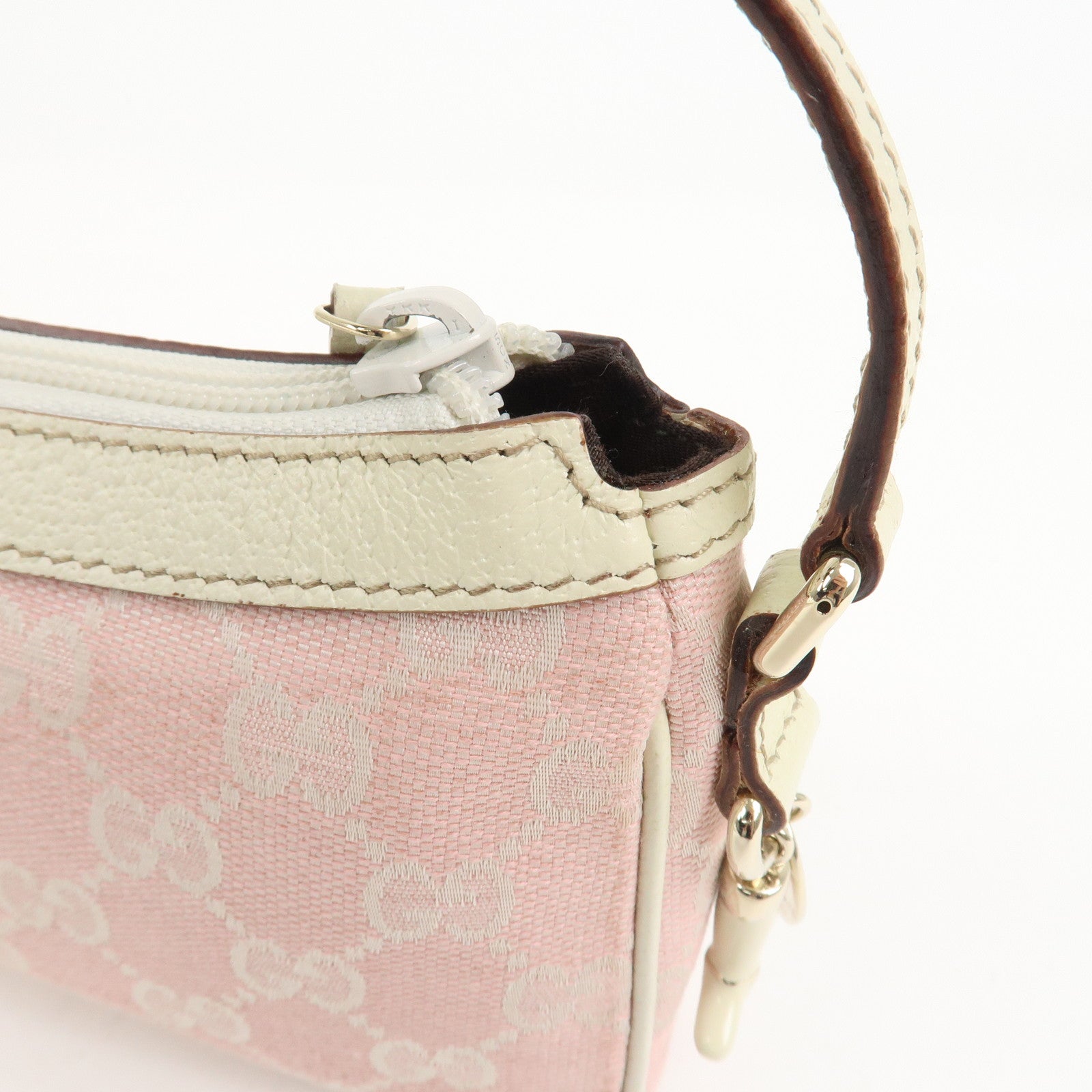 GUCCI GG Monogram Canvas Leather Hand Bag Pouch Shoulder Bag 154432