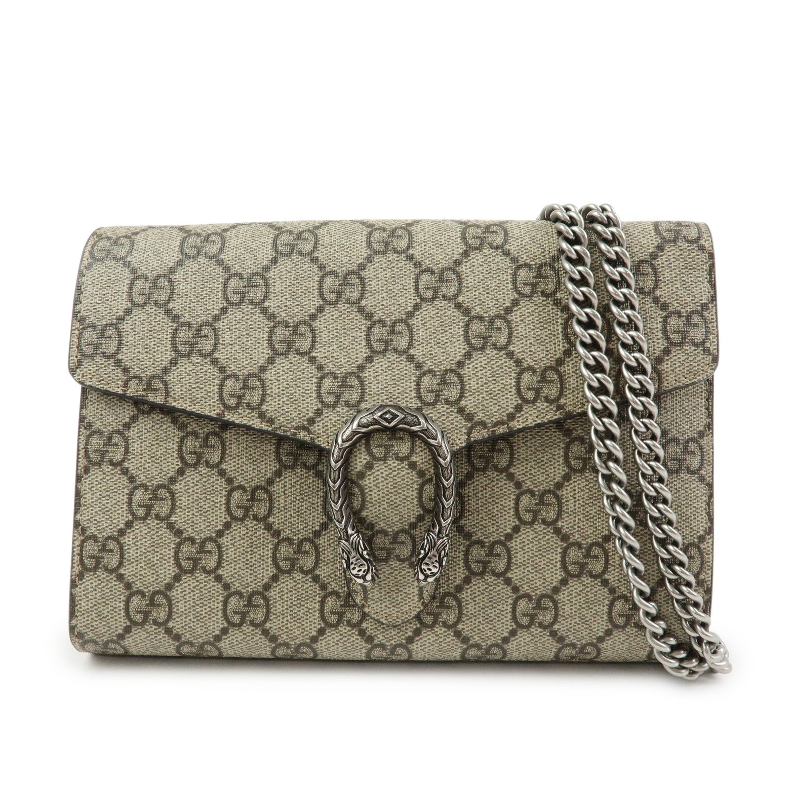 GUCCI Dionysus GG Supreme Chain Shoulder Bag Beige 401231
