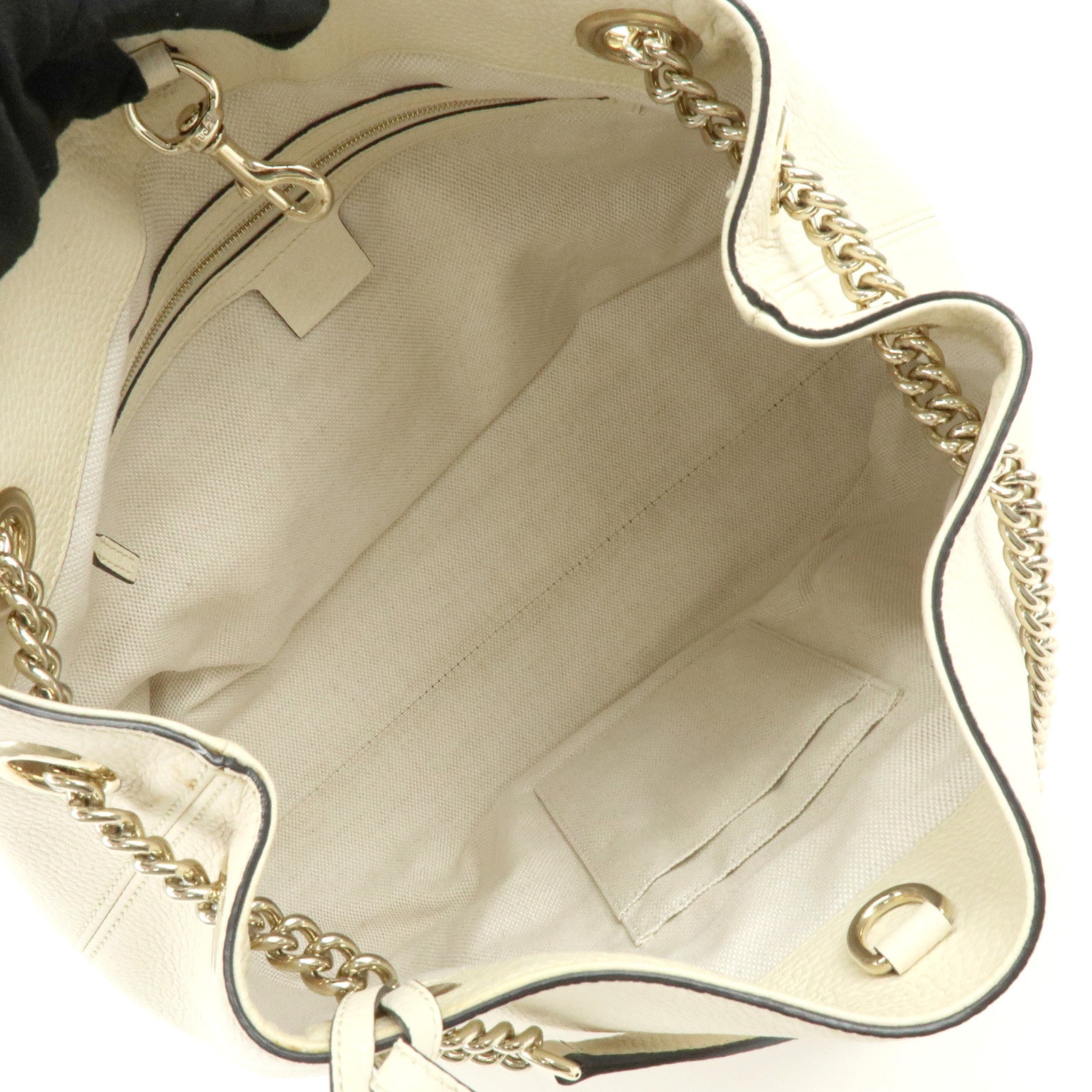 GUCCI SOHO Interlocking G Calf Leather Chain Shoulder Bag 536196